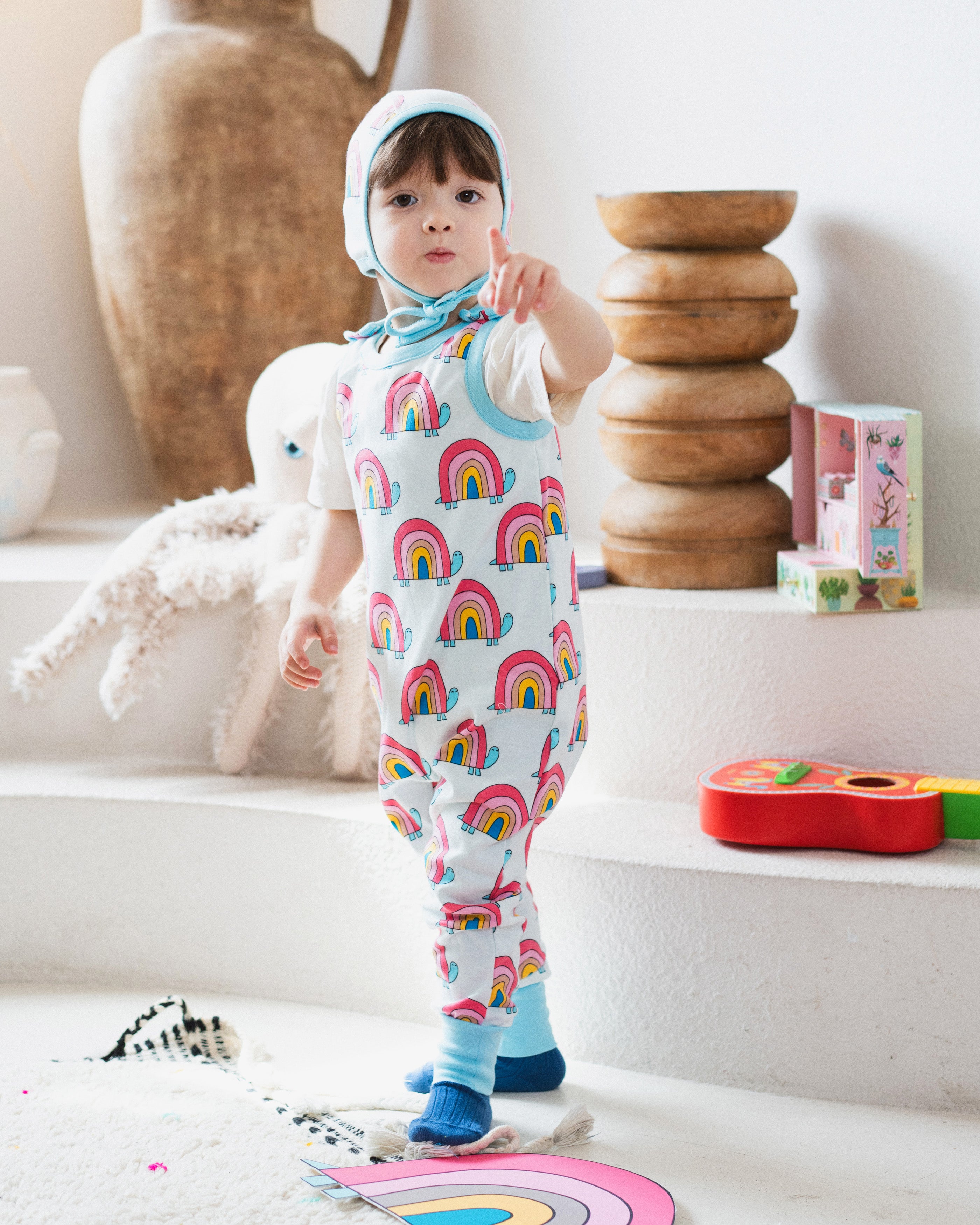 Billie Dungarees - Rainbow Turtle - Ameelo