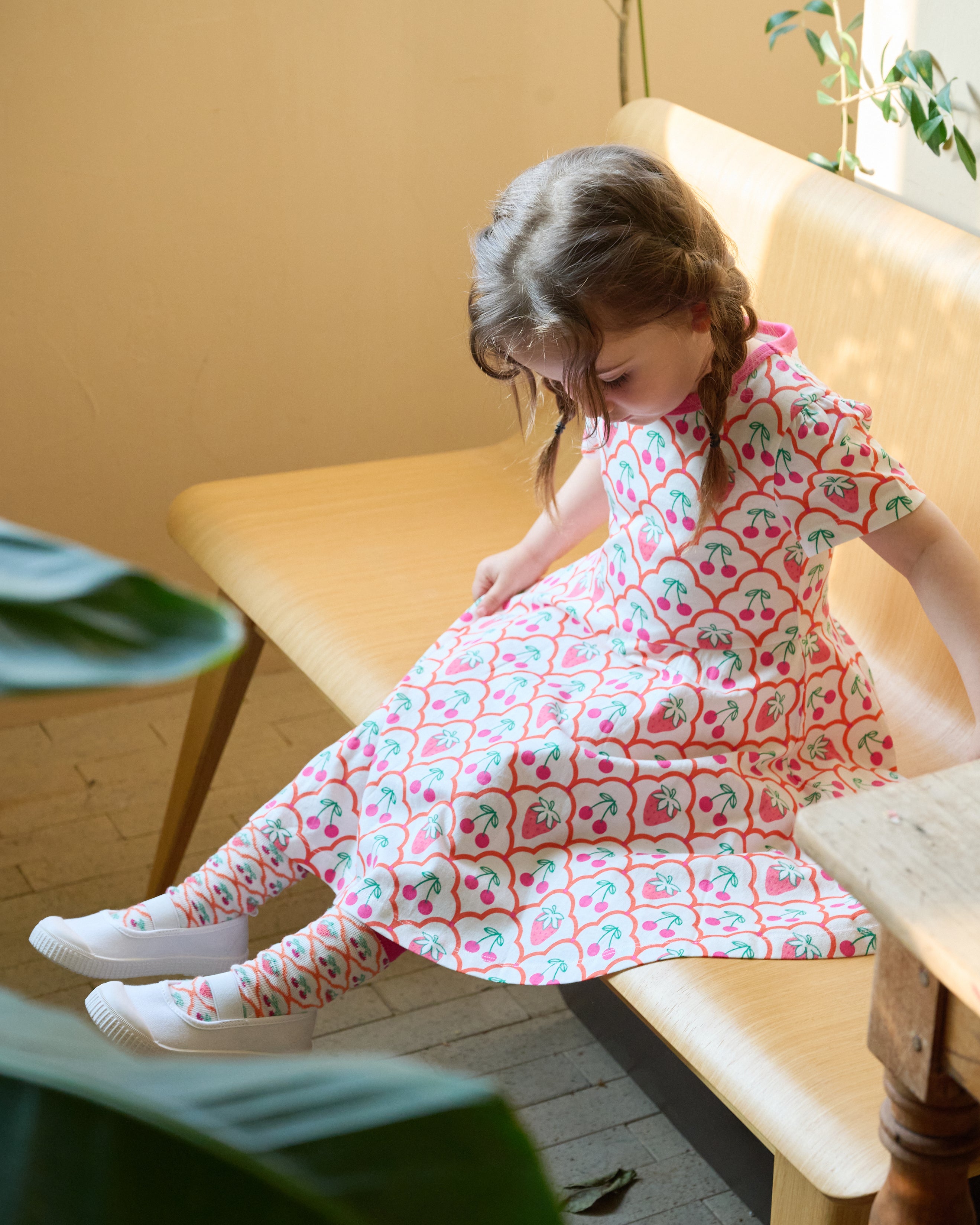 Ava Short Sleeve Dress - Cherry Berry - Ameelo