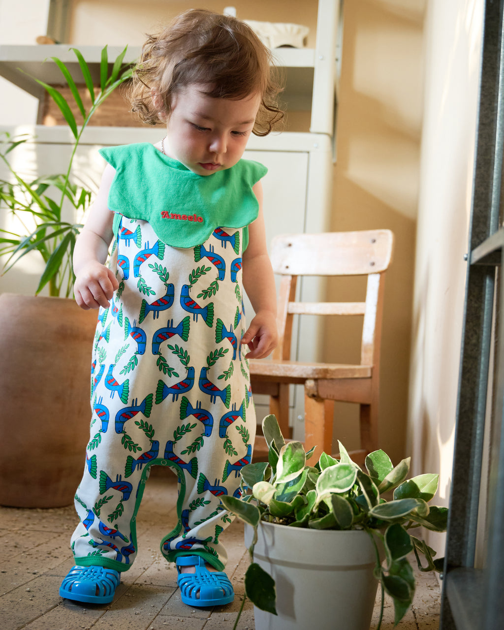 Kai Short Dungarees - Blue Bird - Ameelo