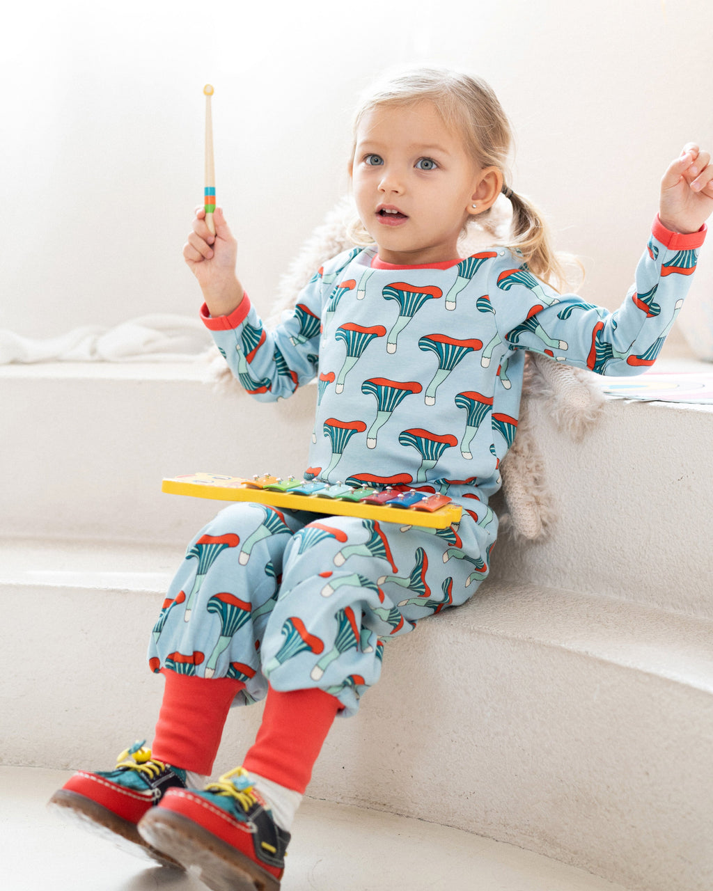 organic cotton - Avery Pants - Mushroom - Pants - Ameelo - baby kids clothing