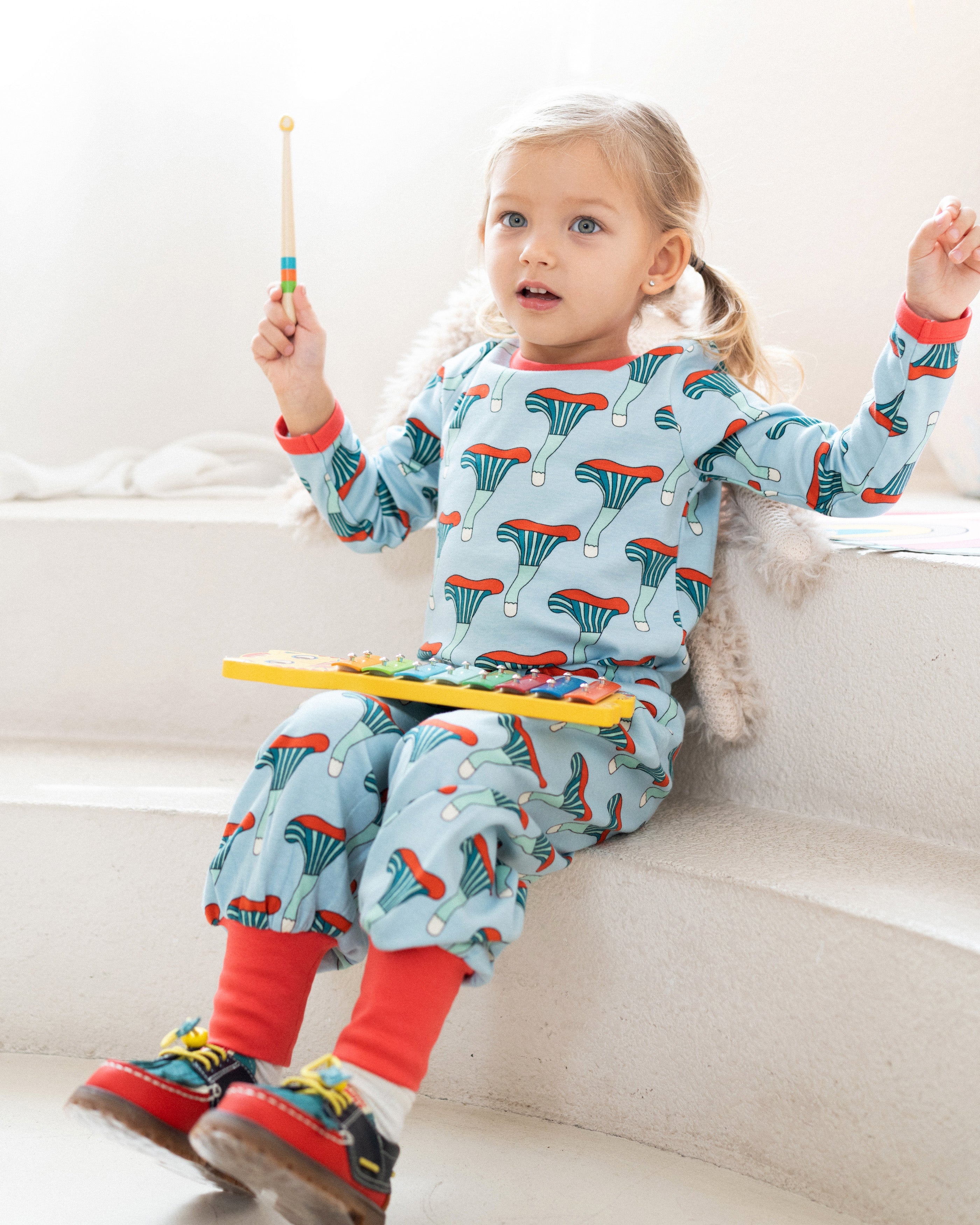 organic cotton - Avery Pants - Mushroom - Pants - Ameelo - baby kids clothing