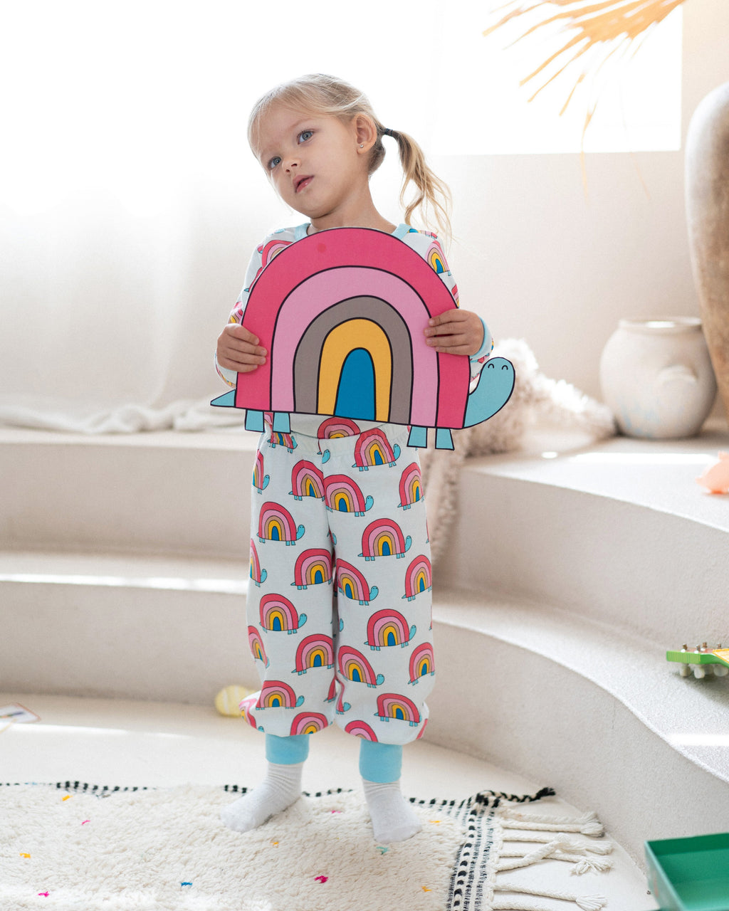organic cotton - Avery Pants - Rainbow Turtle - Pants - Ameelo - baby kids clothing
