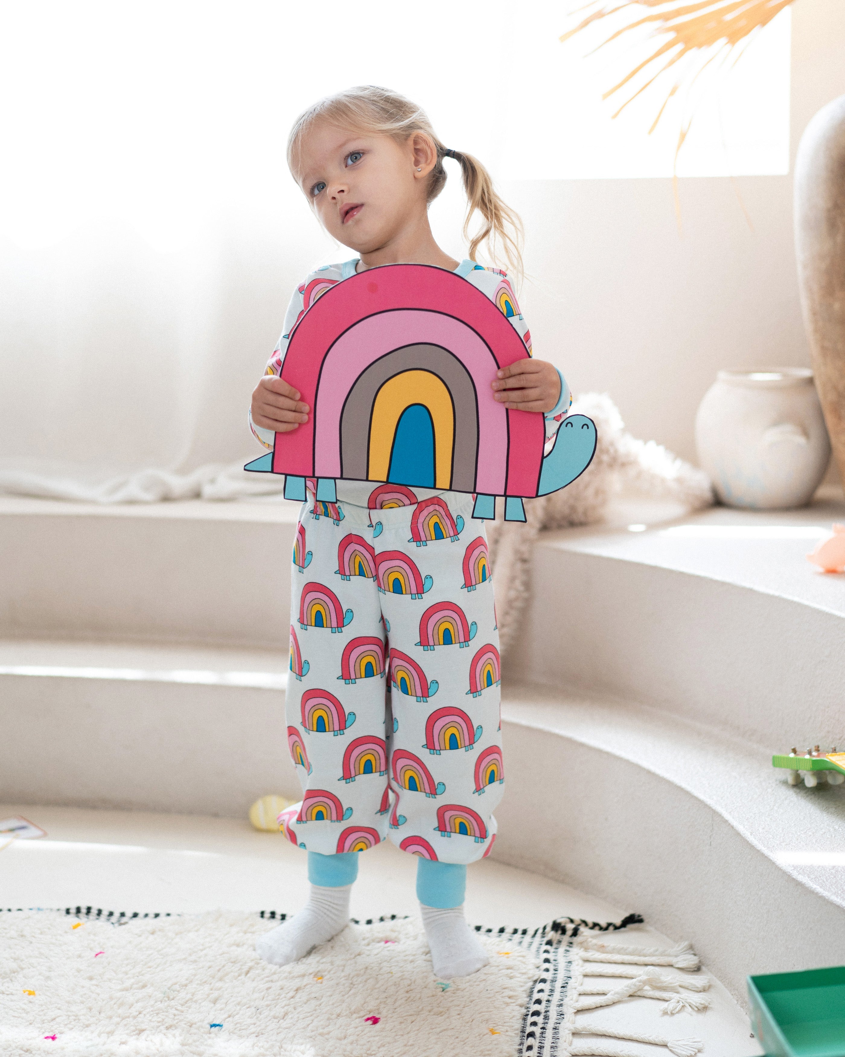 organic cotton - Avery Pants - Rainbow Turtle - Pants - Ameelo - baby kids clothing