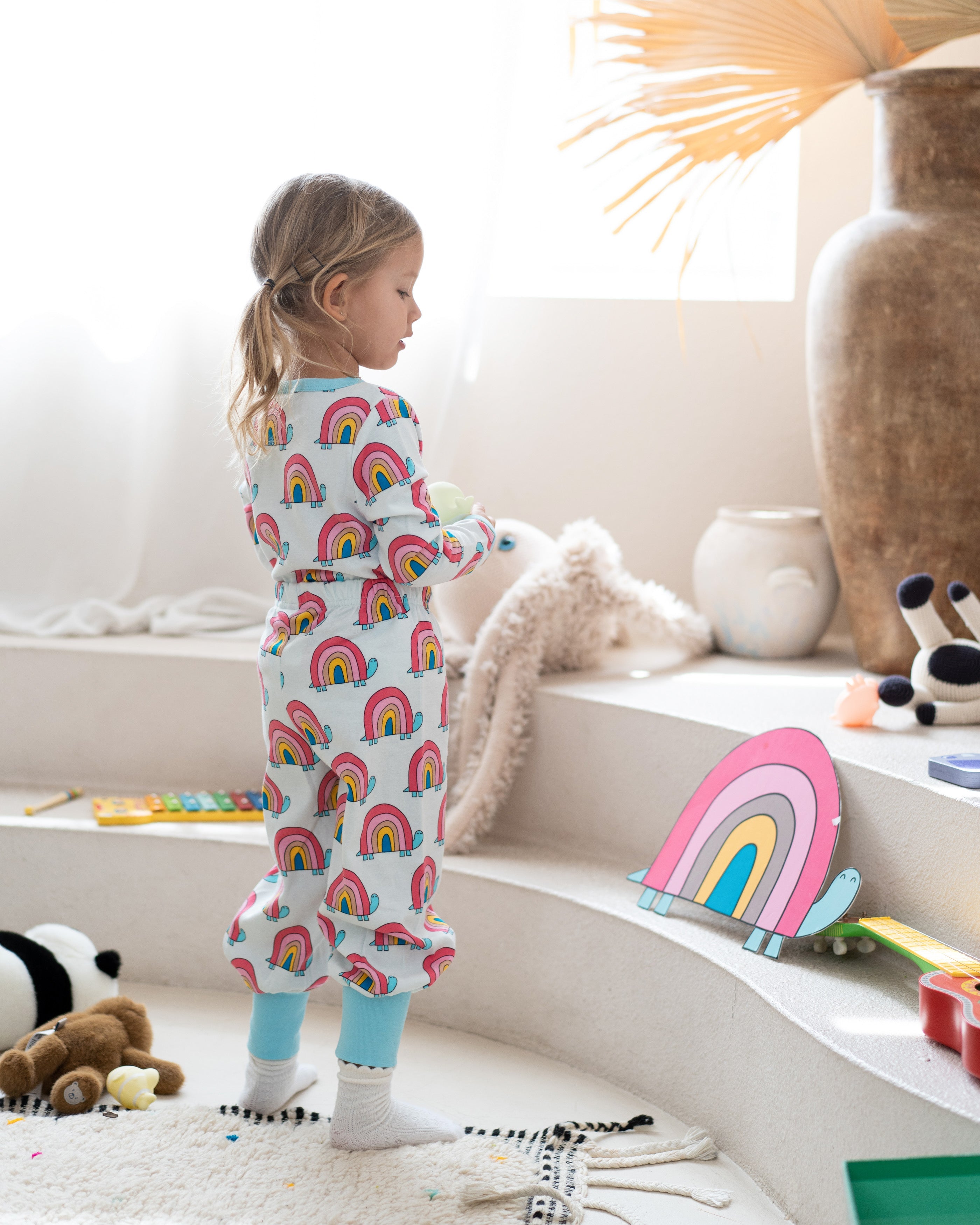 organic cotton - Avery Pants - Rainbow Turtle - Pants - Ameelo - baby kids clothing