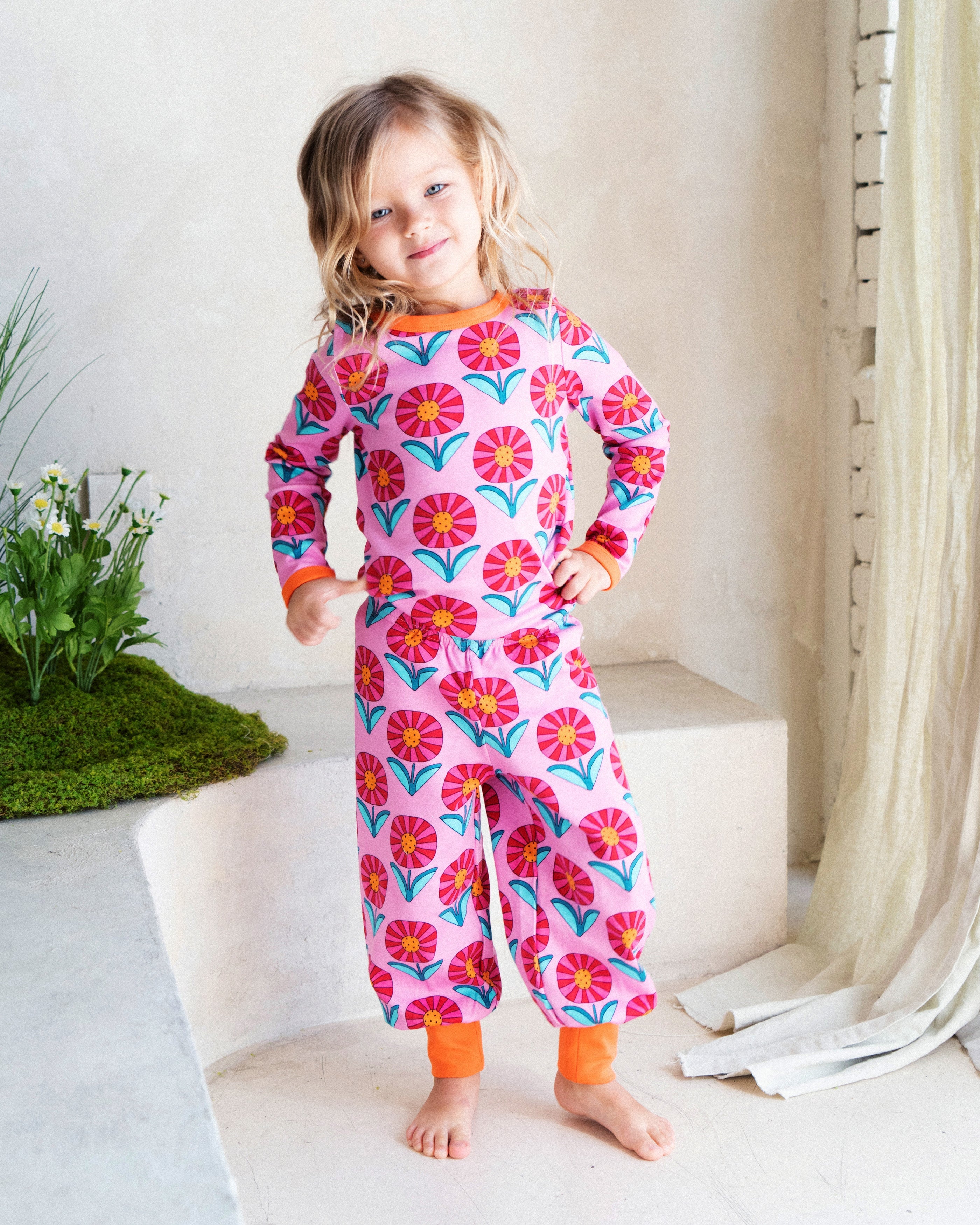 organic cotton - Avery Pants - Sunny Flower - Pants - Ameelo - baby kids clothing