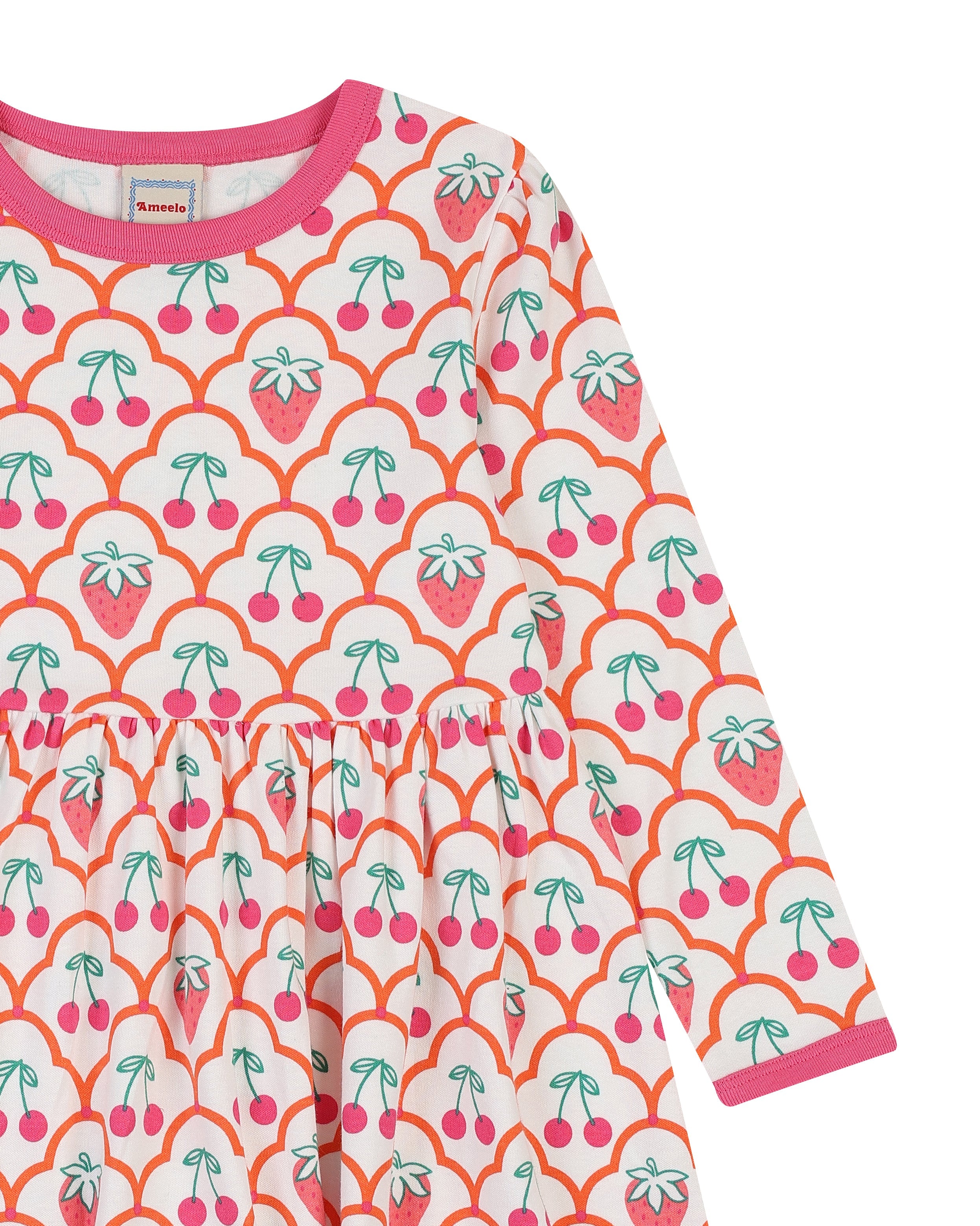 organic cotton - Ayla Dress - Cherry Berry - Dress - Ameelo - baby kids clothing