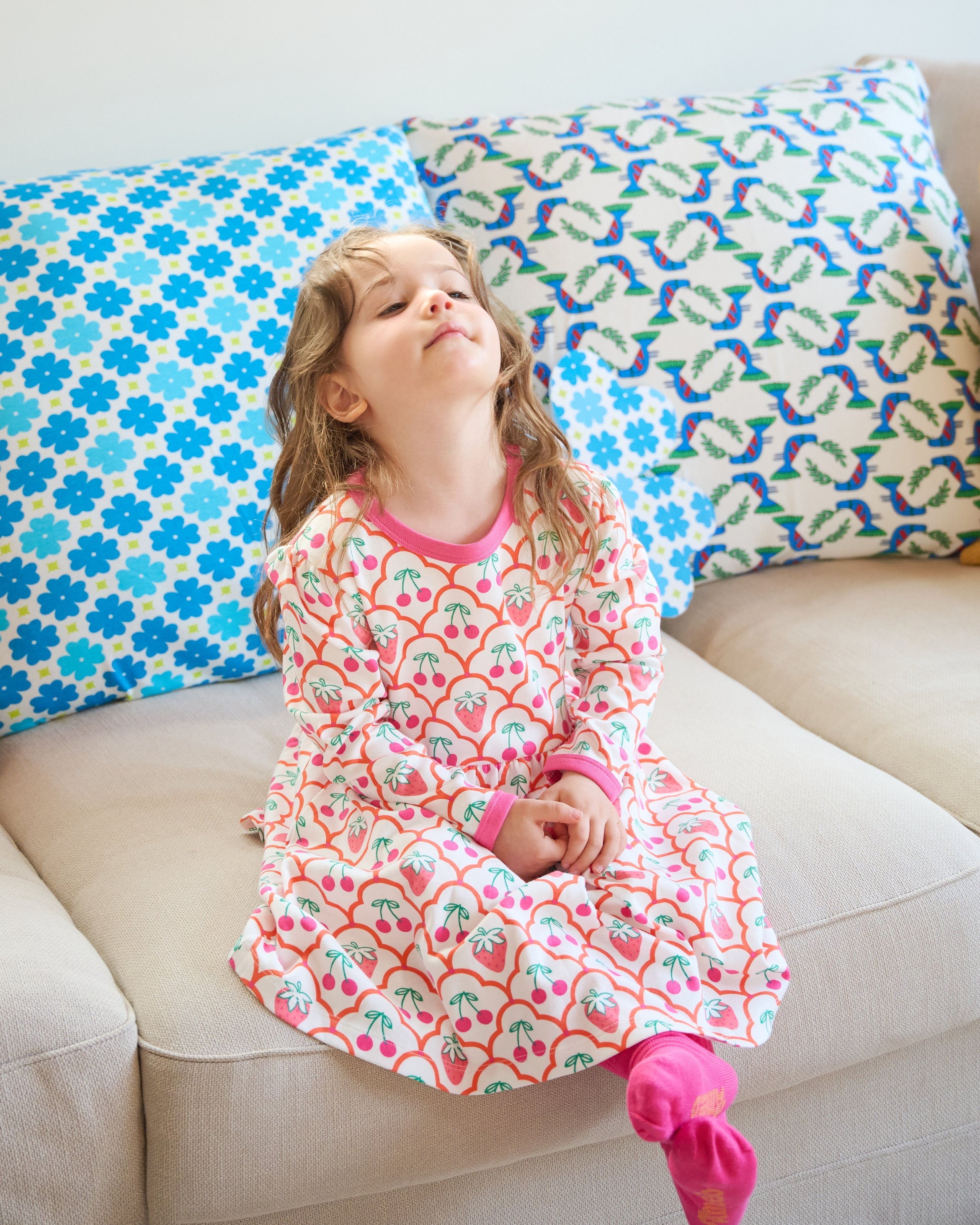 organic cotton - Ayla Dress - Cherry Berry - Dress - Ameelo - baby kids clothing