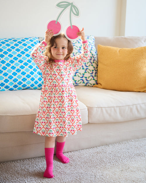 organic cotton - Ayla Dress - Cherry Berry - Dress - Ameelo - baby kids clothing