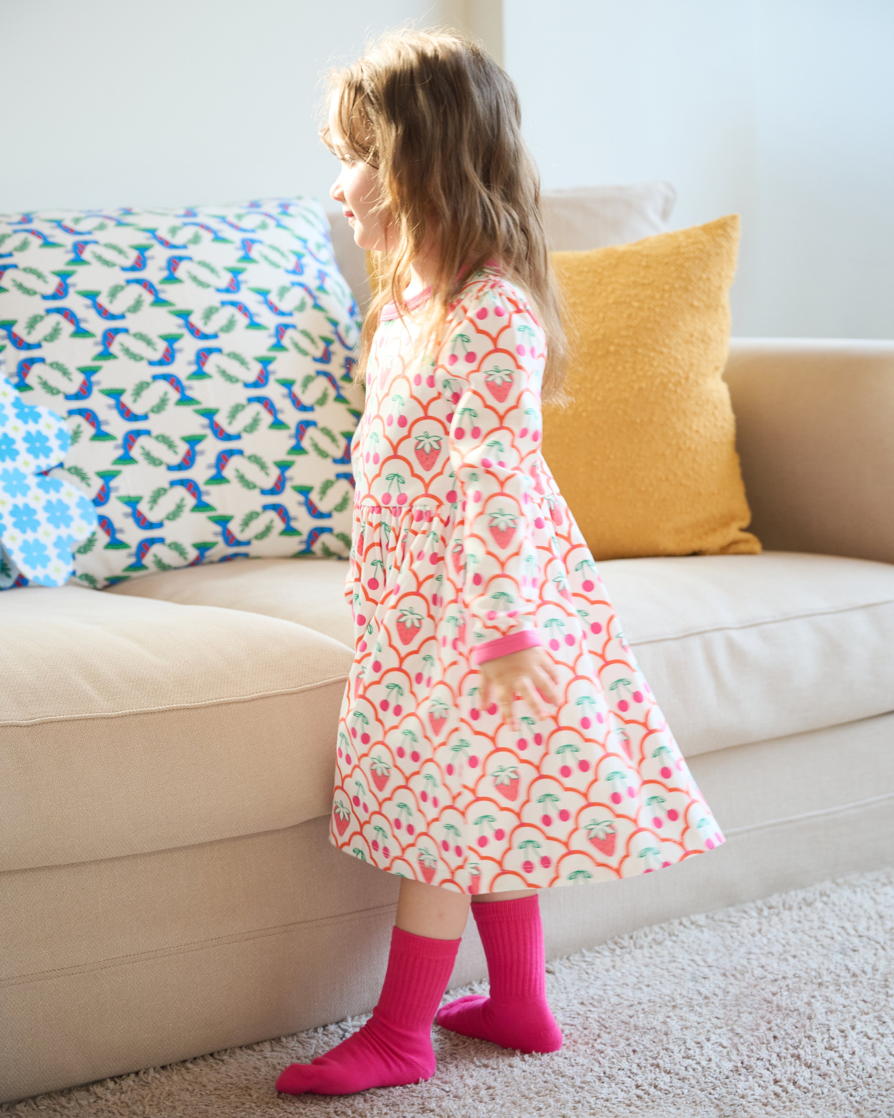 organic cotton - Ayla Dress - Cherry Berry - Dress - Ameelo - baby kids clothing