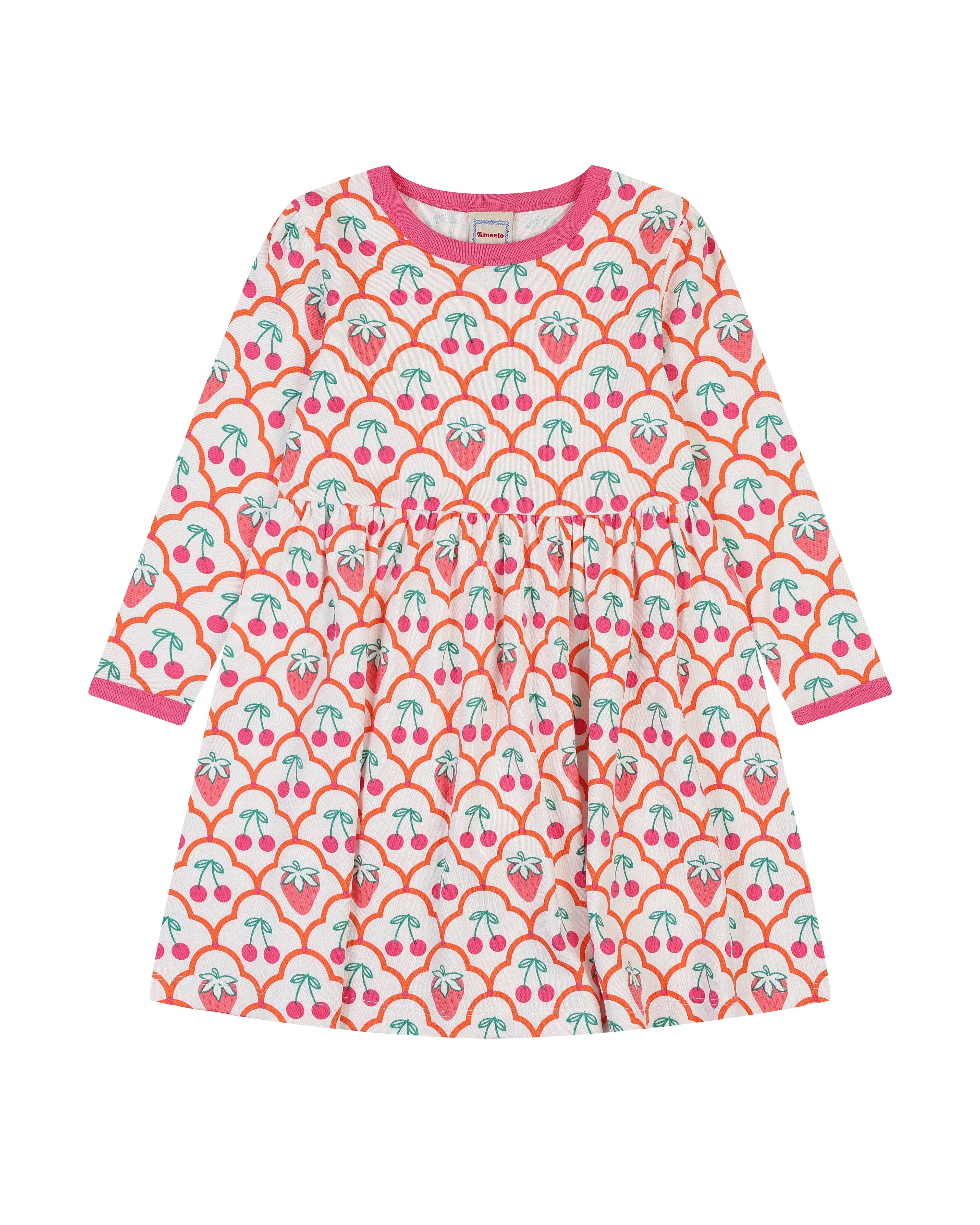 organic cotton - Ayla Dress - Cherry Berry - Dress - Ameelo - baby kids clothing