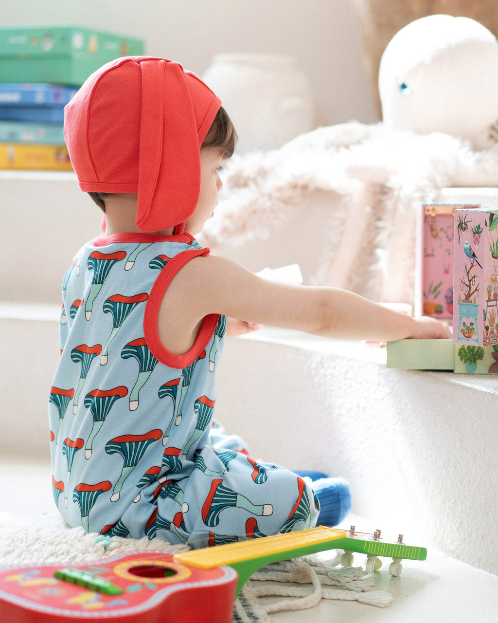 organic cotton - Billie Dungarees - Mushroom - Dungarees - Ameelo - baby kids clothing