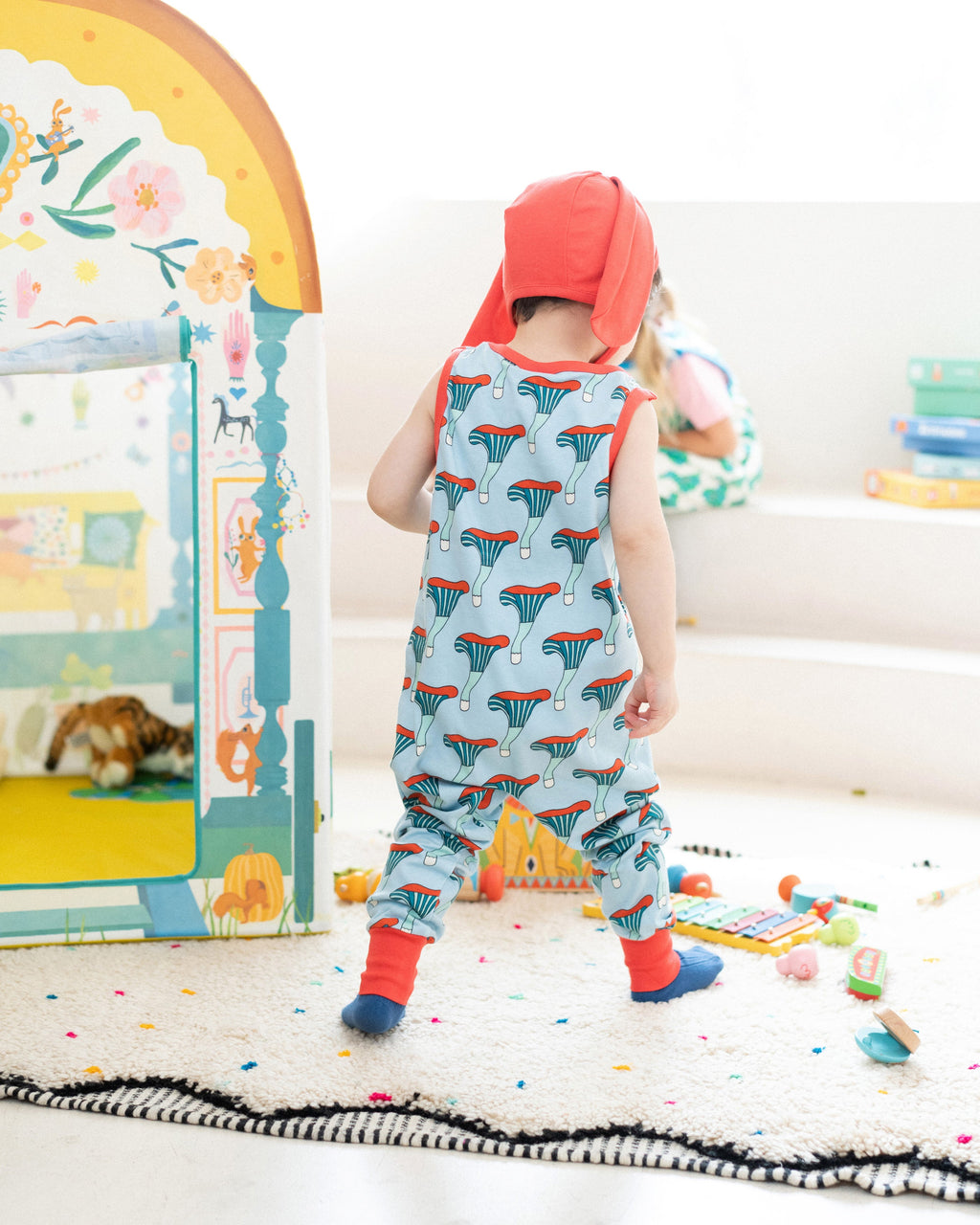 organic cotton - Billie Dungarees - Mushroom - Dungarees - Ameelo - baby kids clothing