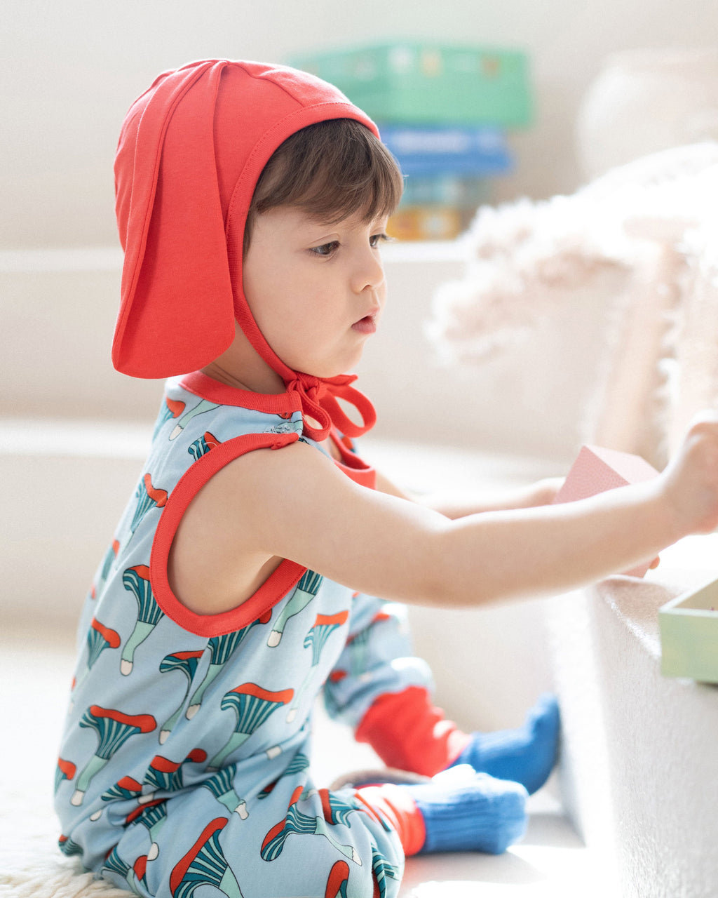 organic cotton - Billie Dungarees - Mushroom - Dungarees - Ameelo - baby kids clothing