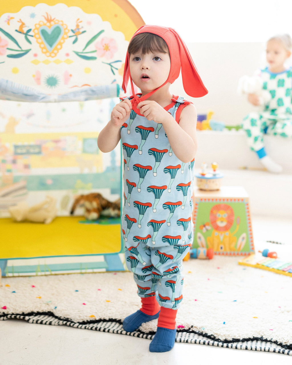 organic cotton - Billie Dungarees - Mushroom - Dungarees - Ameelo - baby kids clothing