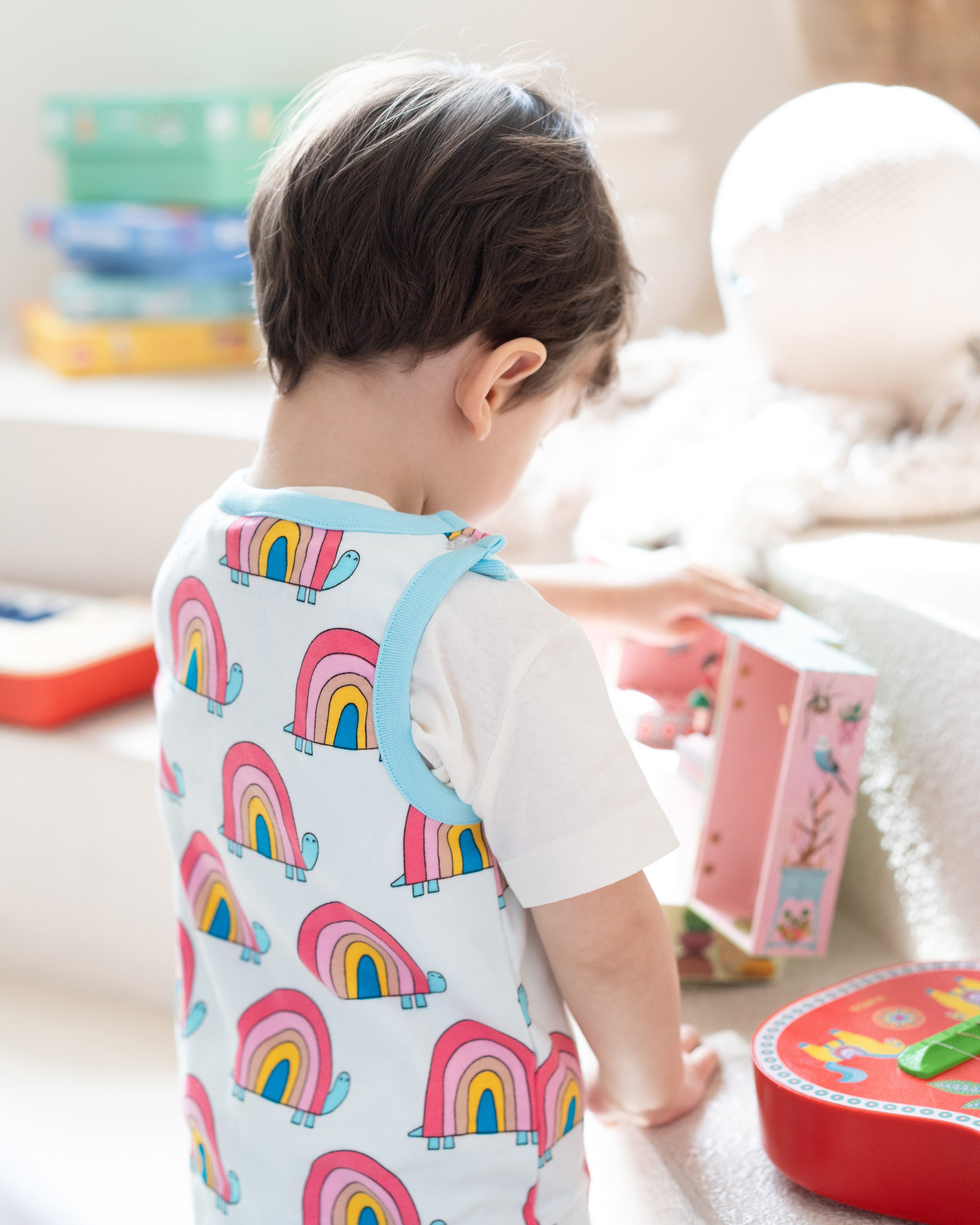 organic cotton - Billie Dungarees - Rainbow Turtle - Dungarees - Ameelo - baby kids clothing