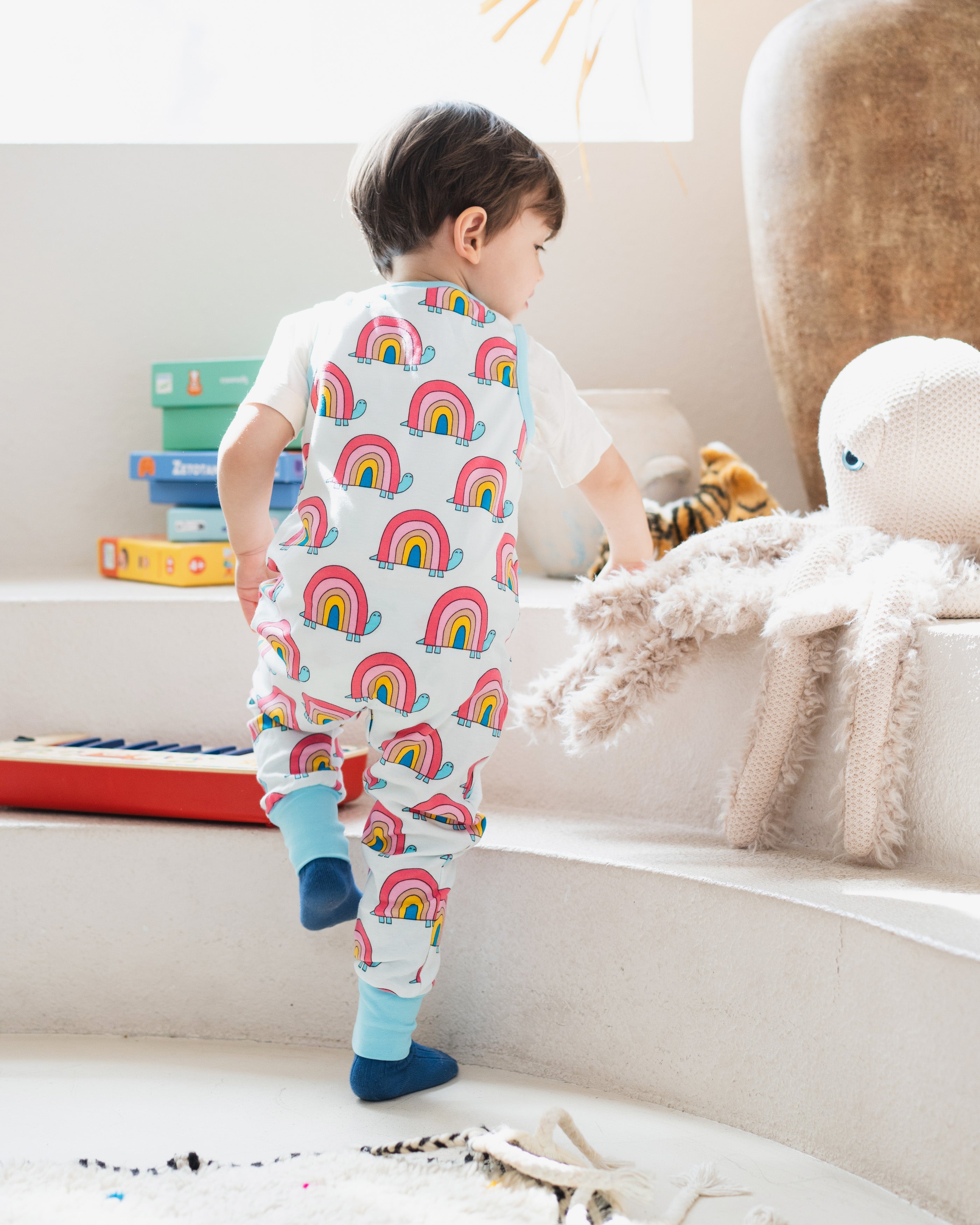 organic cotton - Billie Dungarees - Rainbow Turtle - Dungarees - Ameelo - baby kids clothing