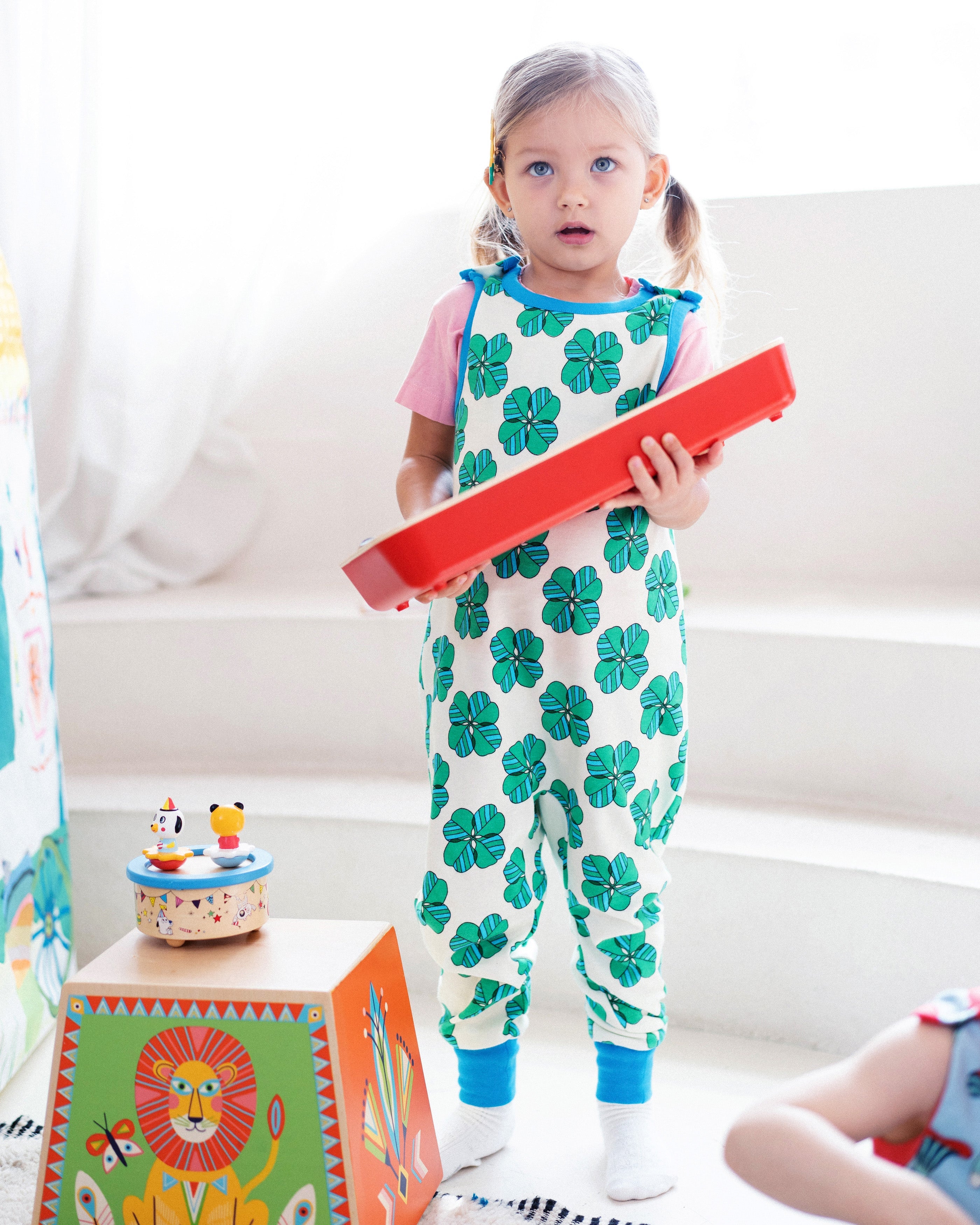 organic cotton - Billie Dungarees - Spring Clover - Dungarees - Ameelo - baby kids clothing