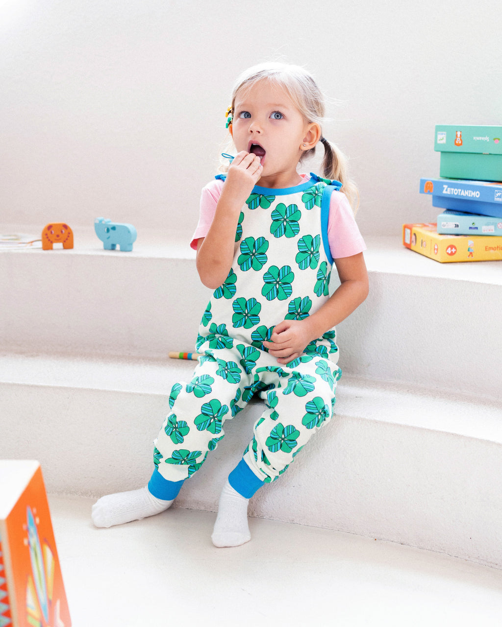 organic cotton - Billie Dungarees - Spring Clover - Dungarees - Ameelo - baby kids clothing