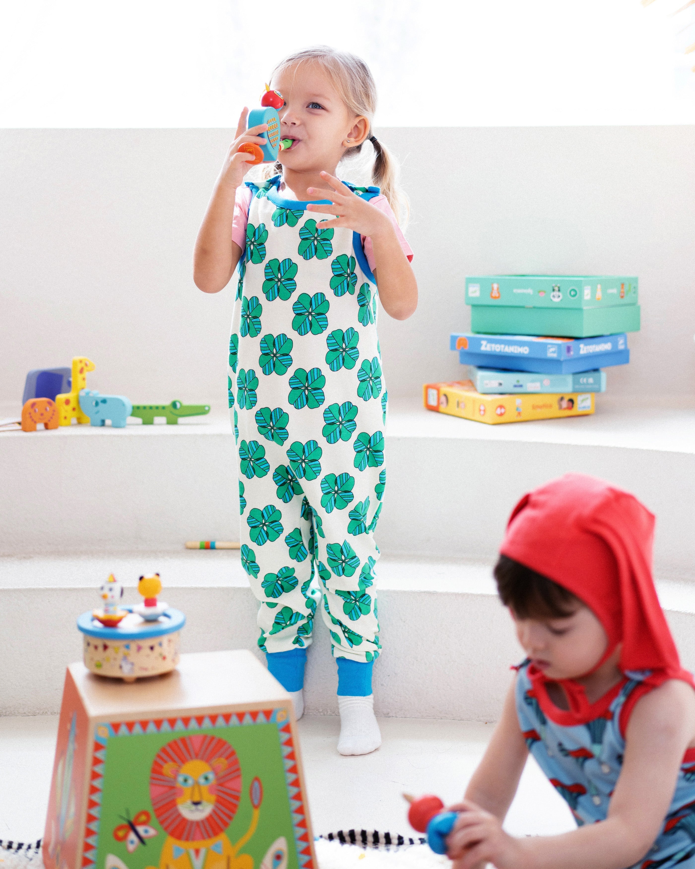 organic cotton - Billie Dungarees - Spring Clover - Dungarees - Ameelo - baby kids clothing
