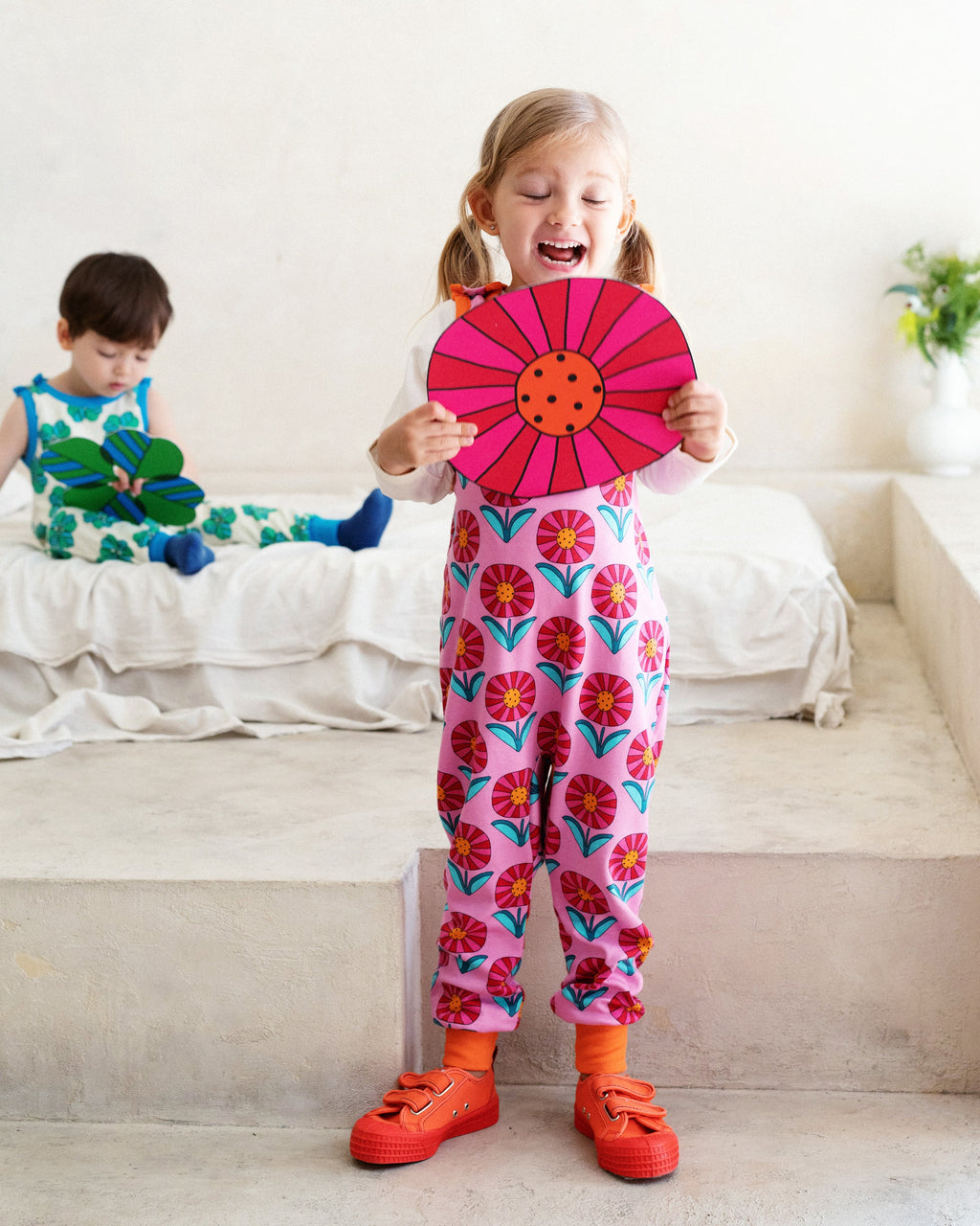 organic cotton - Billie Dungarees - Sunny Flower - Dungarees - Ameelo - baby kids clothing