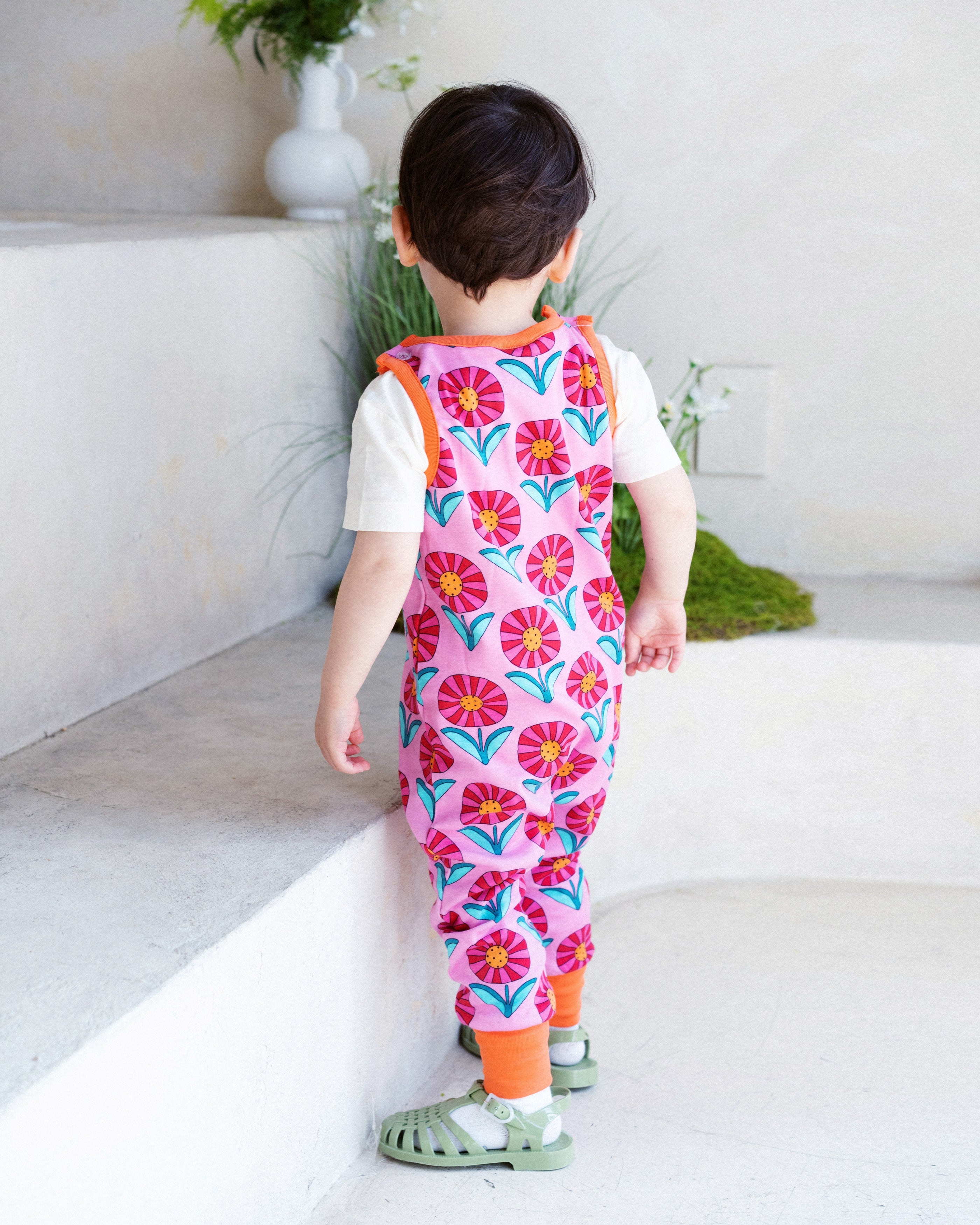 organic cotton - Billie Dungarees - Sunny Flower - Dungarees - Ameelo - baby kids clothing