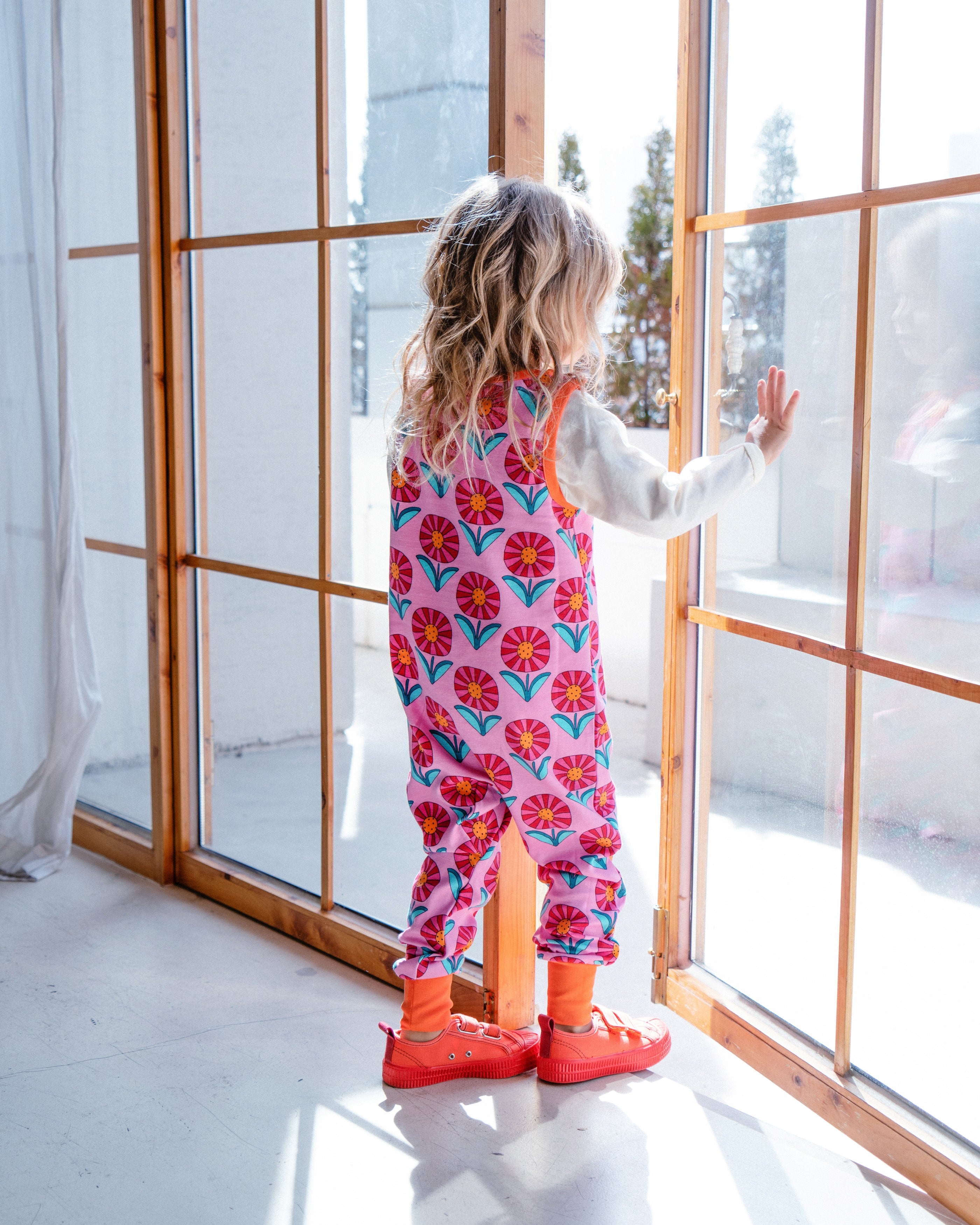 organic cotton - Billie Dungarees - Sunny Flower - Dungarees - Ameelo - baby kids clothing