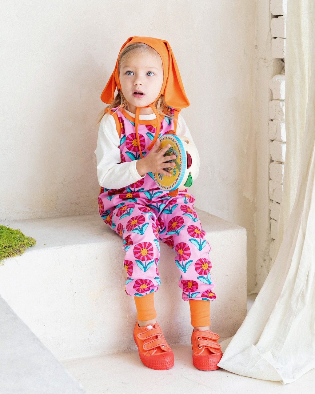 organic cotton - Billie Dungarees - Sunny Flower - Dungarees - Ameelo - baby kids clothing