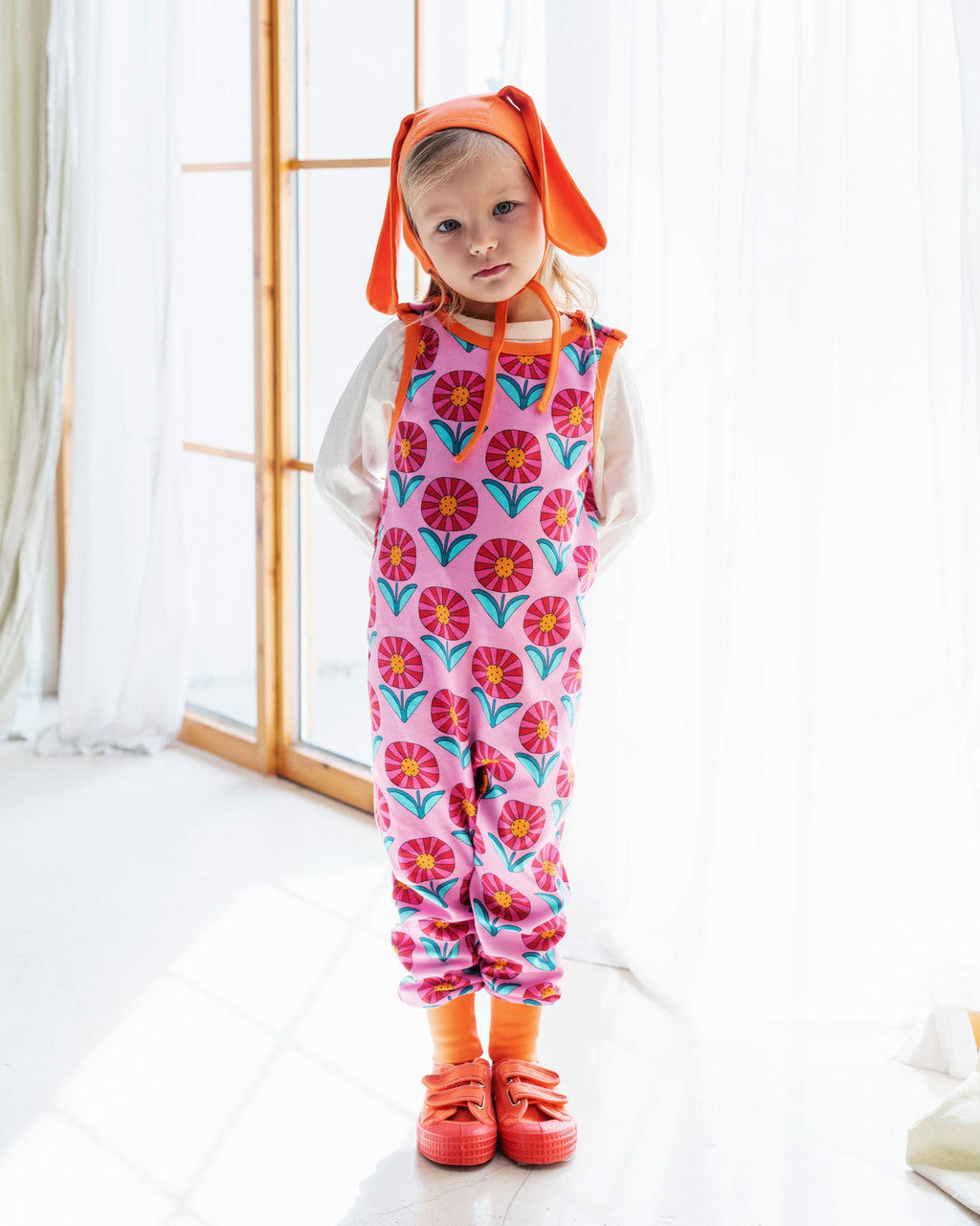 organic cotton - Billie Dungarees - Sunny Flower - Dungarees - Ameelo - baby kids clothing