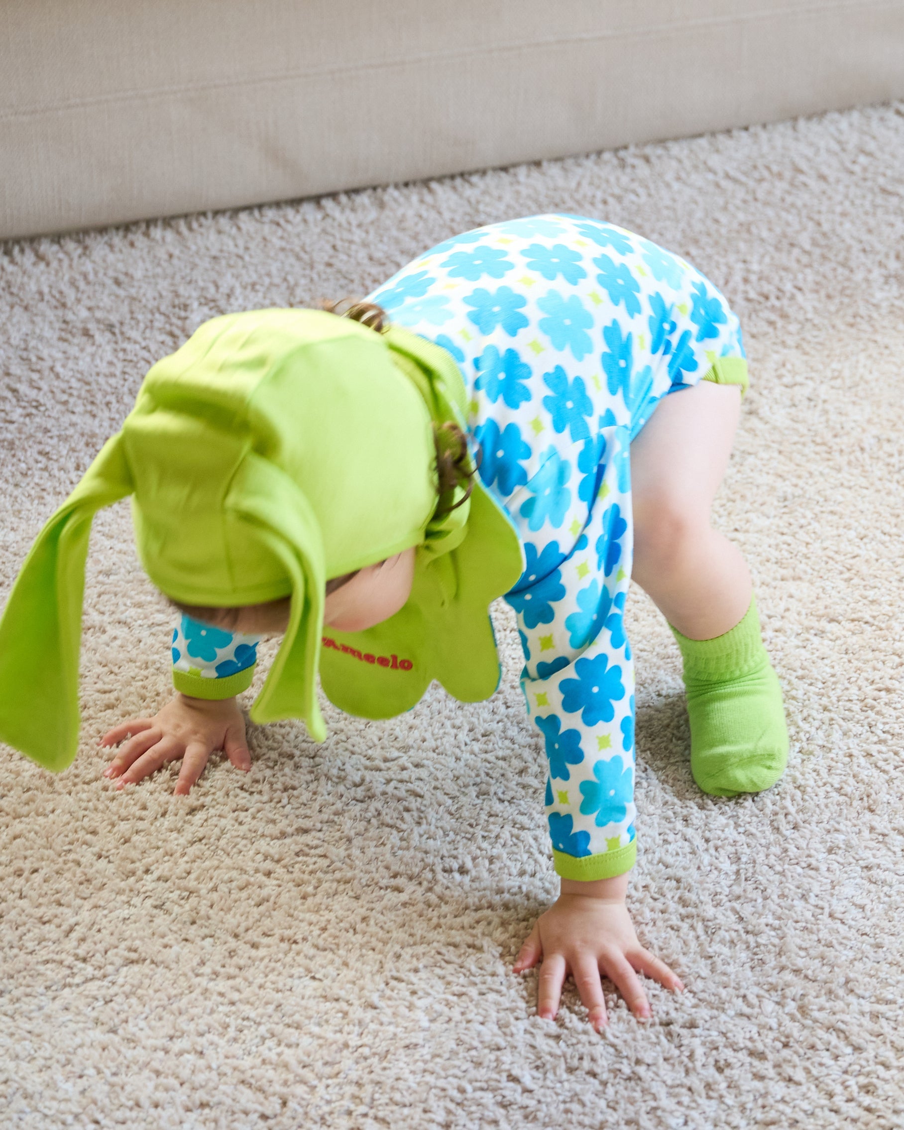 organic cotton - Bobby Bunny Bonnet - Yellow Green - Bonnet - Ameelo - baby kids clothing