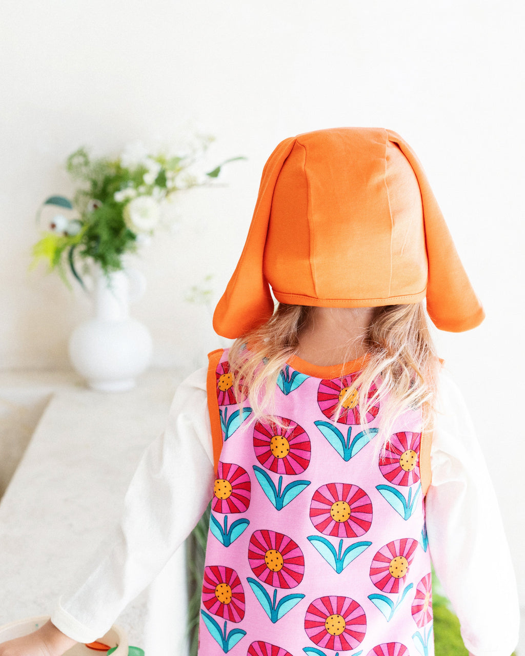 organic cotton - Bunny Bonnet - Orange - Bonnet - Ameelo - baby kids clothing