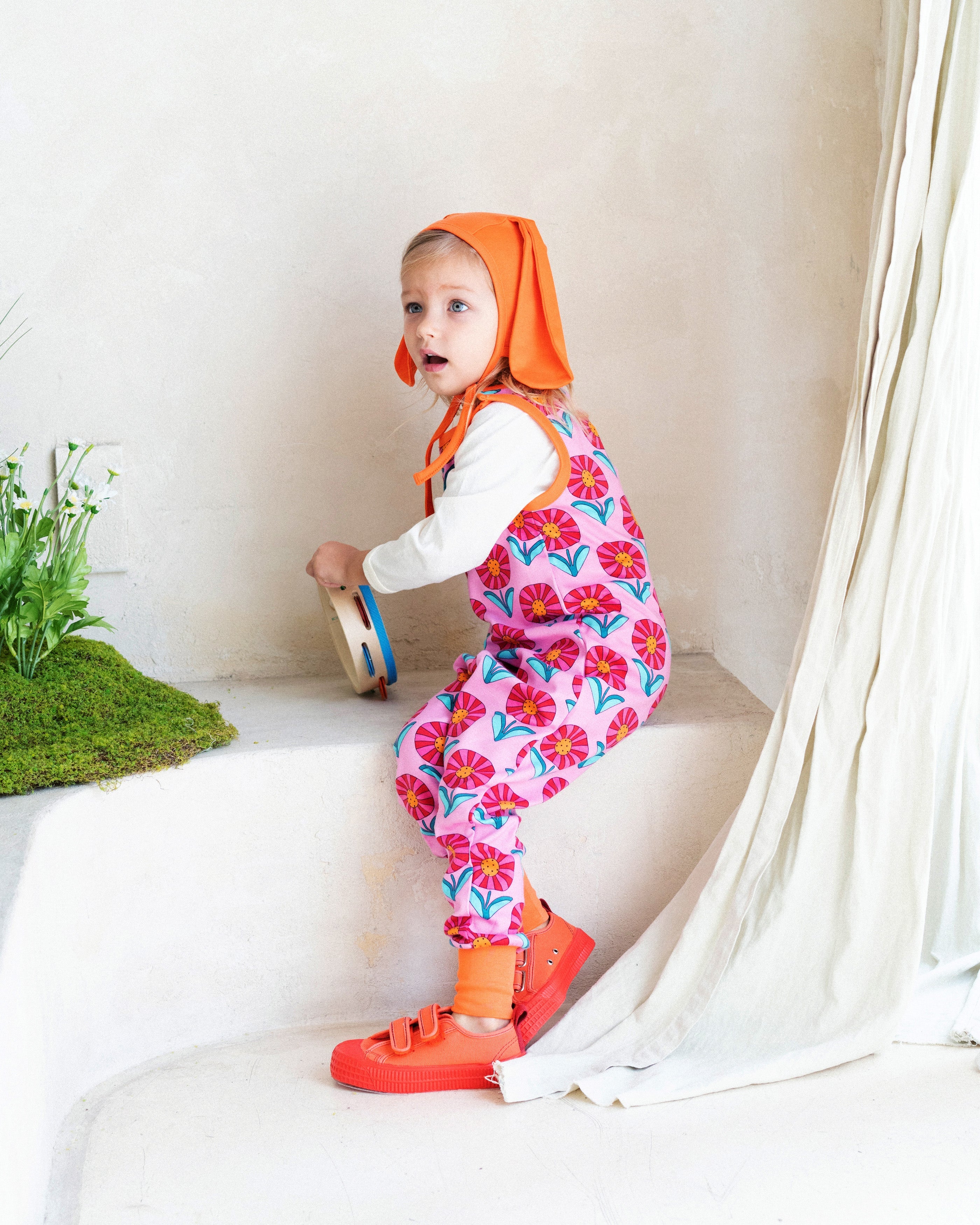 organic cotton - Bunny Bonnet - Orange - Bonnet - Ameelo - baby kids clothing
