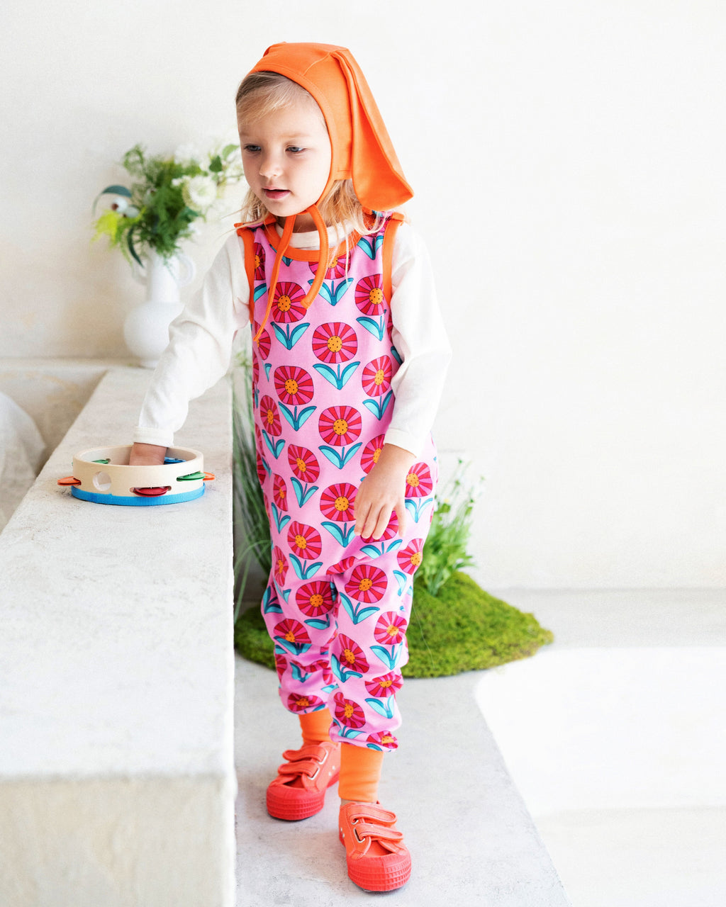 organic cotton - Bunny Bonnet - Orange - Bonnet - Ameelo - baby kids clothing