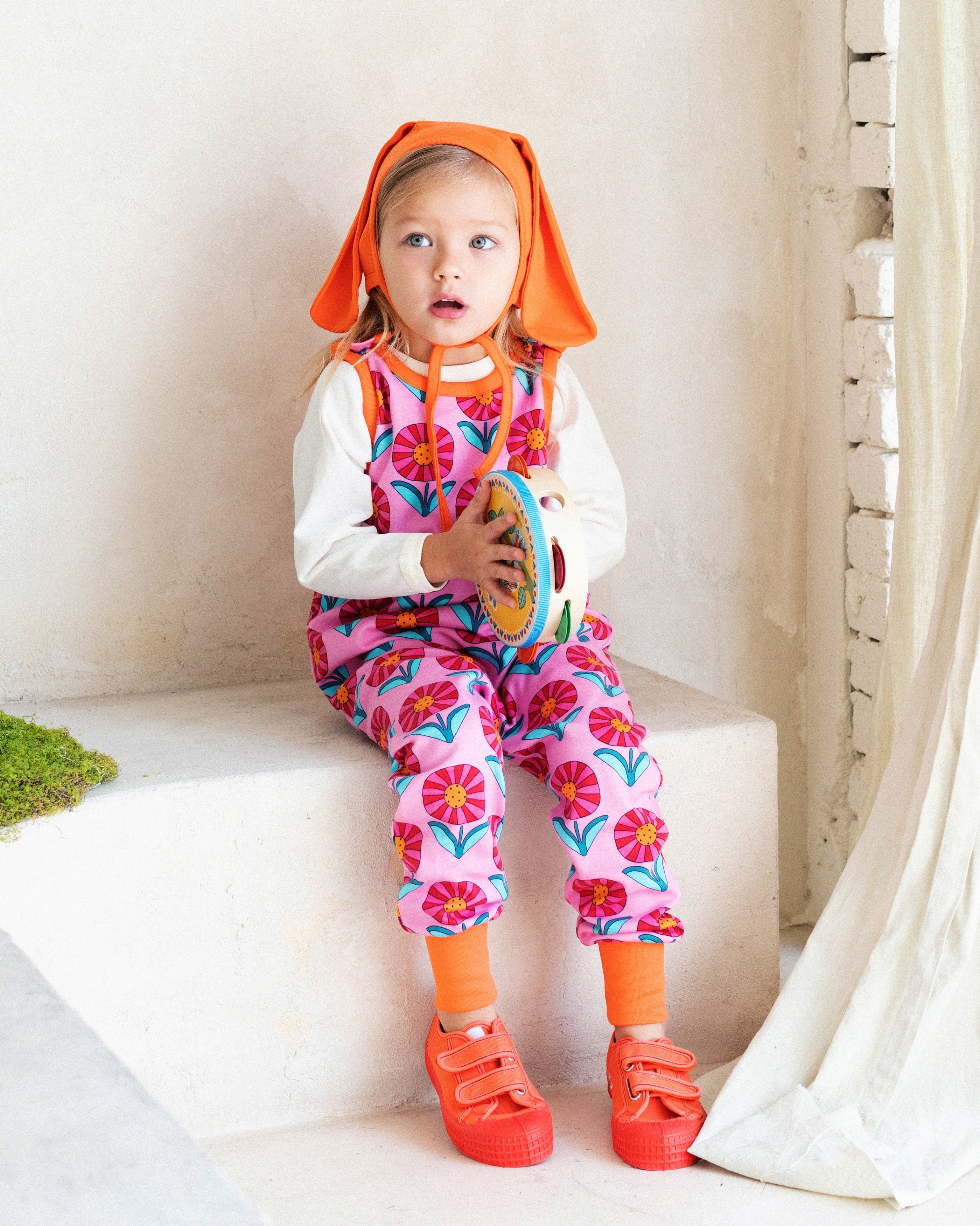 organic cotton - Bunny Bonnet - Orange - Bonnet - Ameelo - baby kids clothing