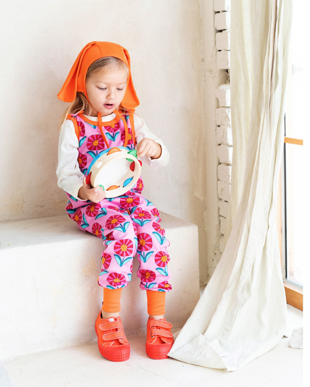 organic cotton - Bunny Bonnet - Orange - Bonnet - Ameelo - baby kids clothing