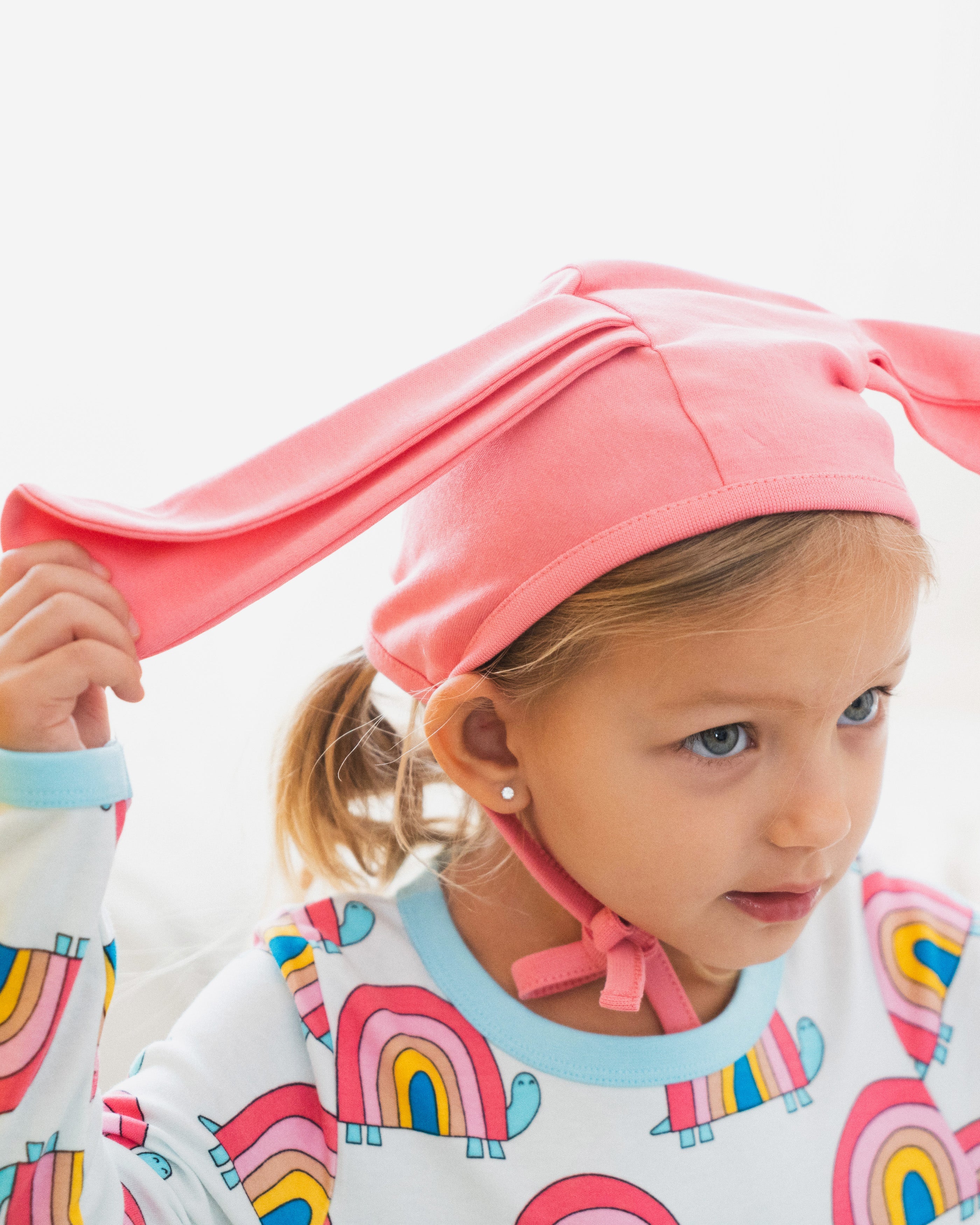 organic cotton - Bunny Bonnet - Pink - Bonnet - Ameelo - baby kids clothing
