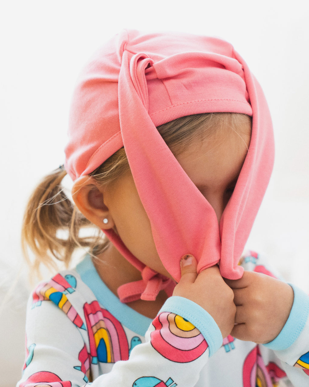 organic cotton - Bunny Bonnet - Pink - Bonnet - Ameelo - baby kids clothing