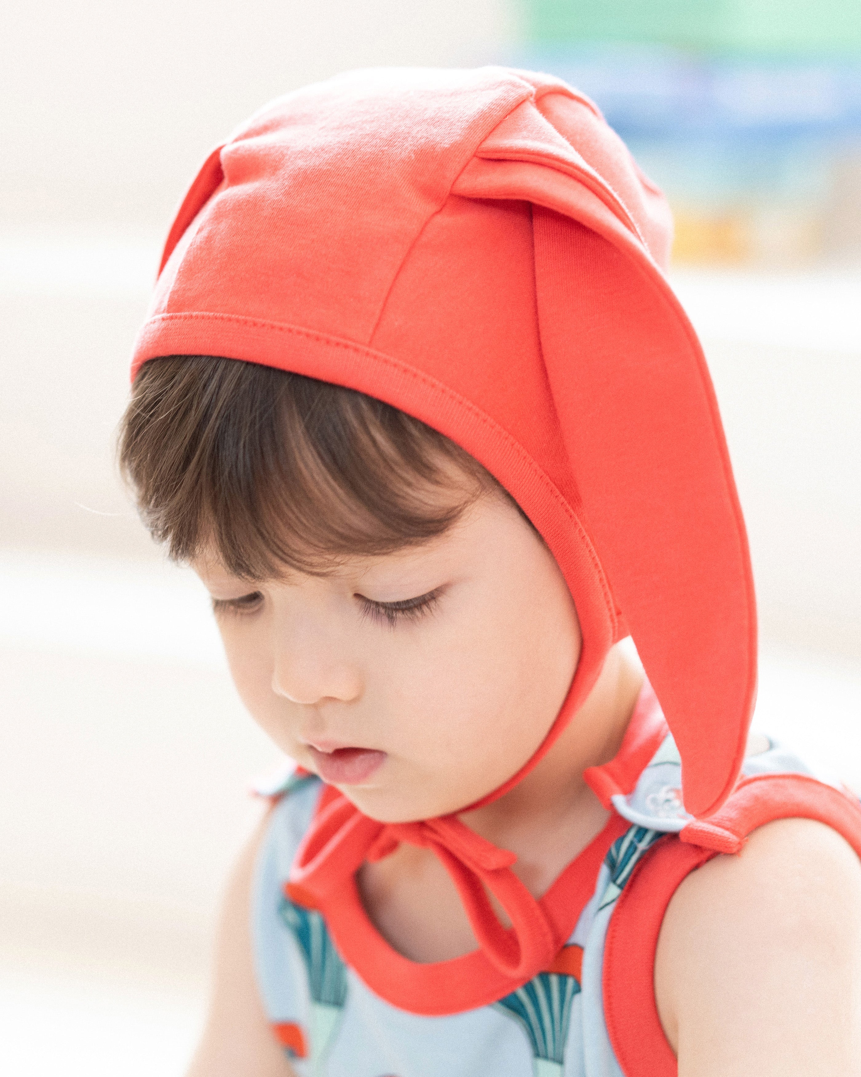 organic cotton - Bunny Bonnet - Red - Bonnet - Ameelo - baby kids clothing