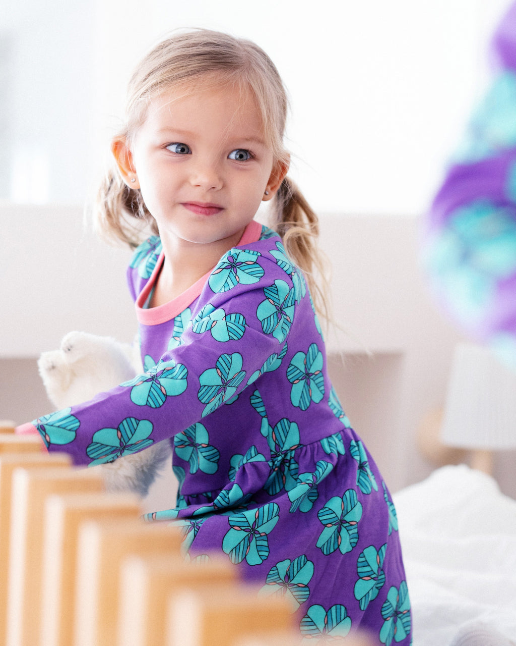 organic cotton - Emma Dress - Chilling Clover - Dress - Ameelo - baby kids clothing