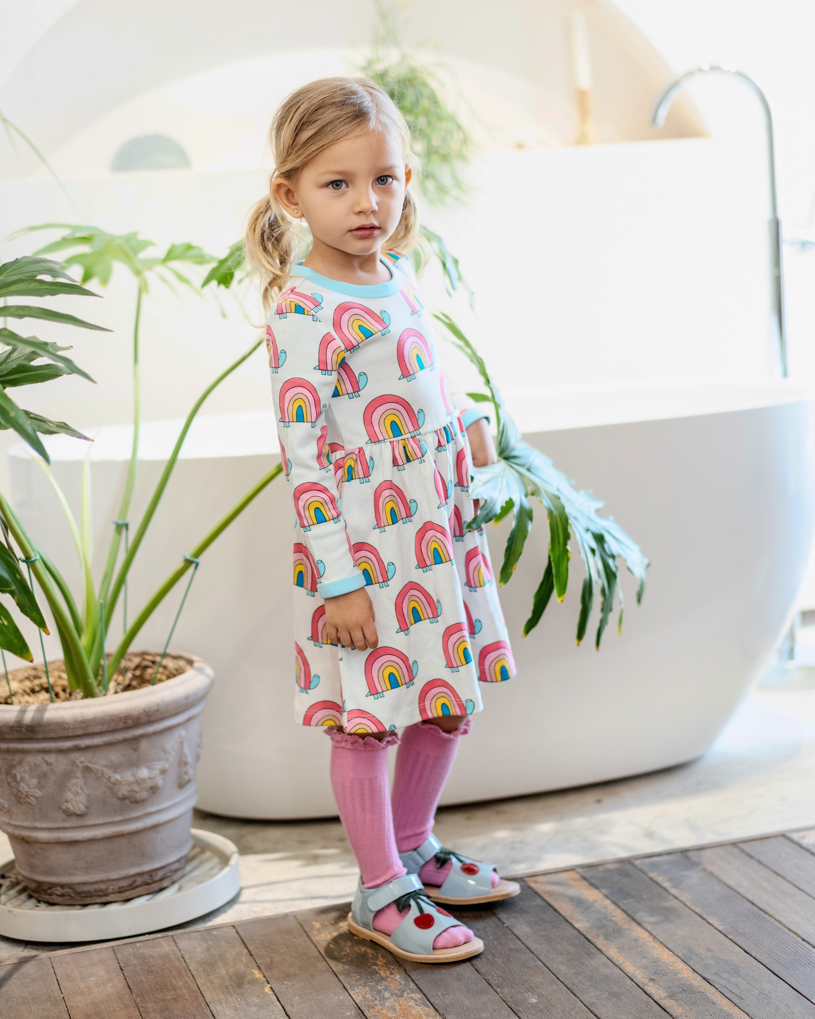 organic cotton - Emma Dress - Rainbow Turtle - Dress - Ameelo - baby kids clothing