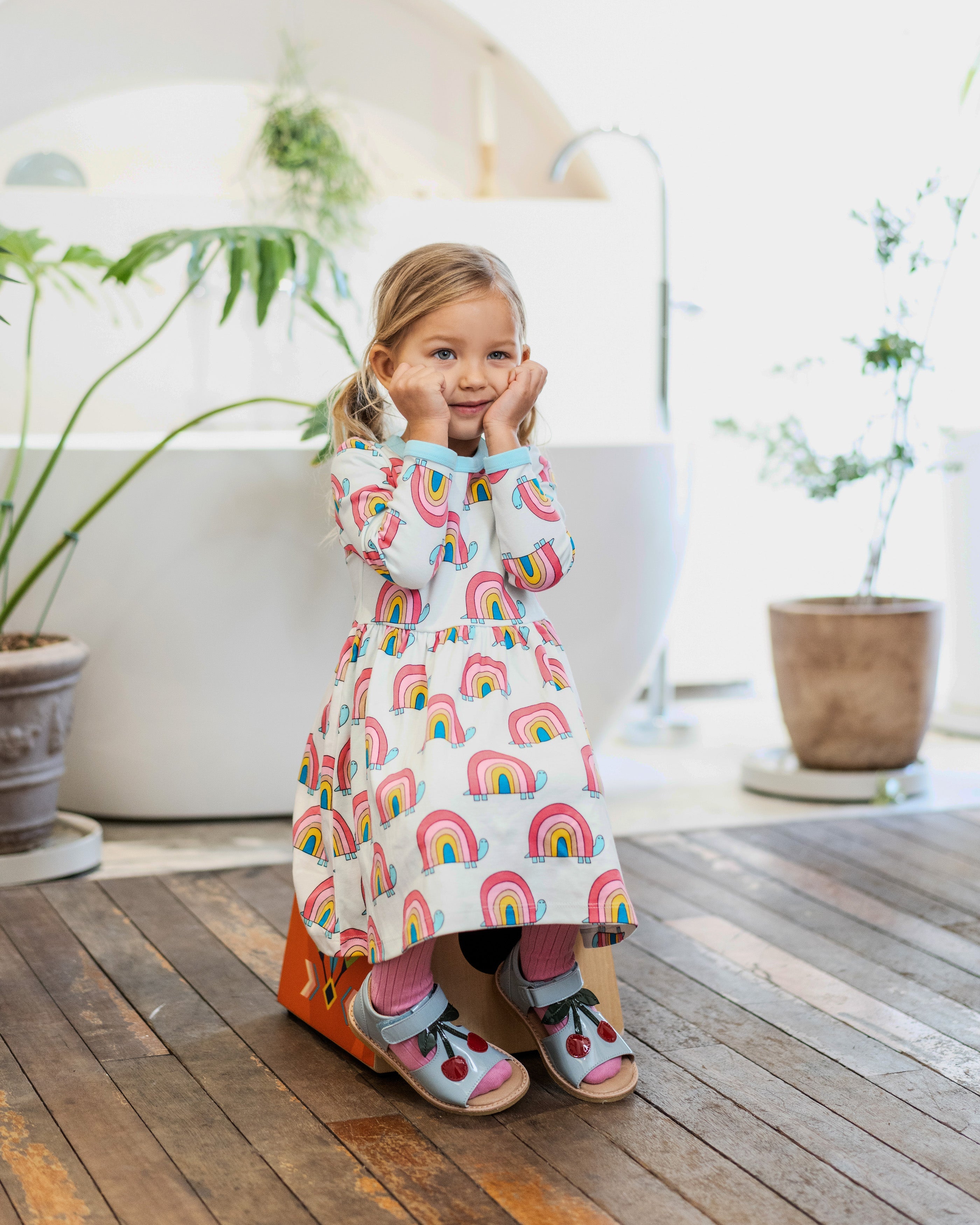 organic cotton - Emma Dress - Rainbow Turtle - Dress - Ameelo - baby kids clothing