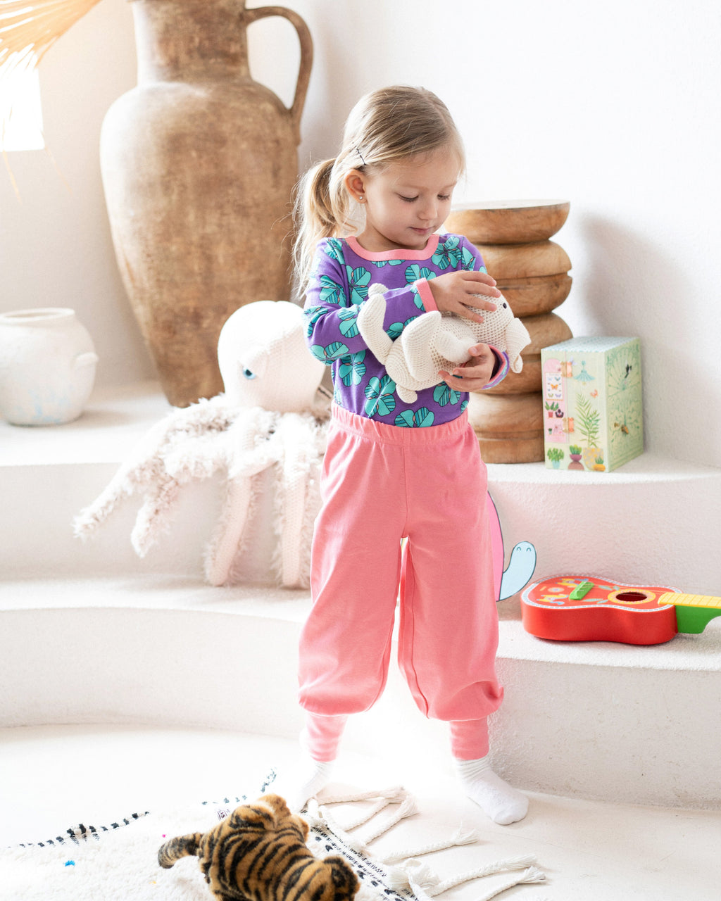 organic cotton - Hayden Pants - Pink - Pants - Ameelo - baby kids clothing