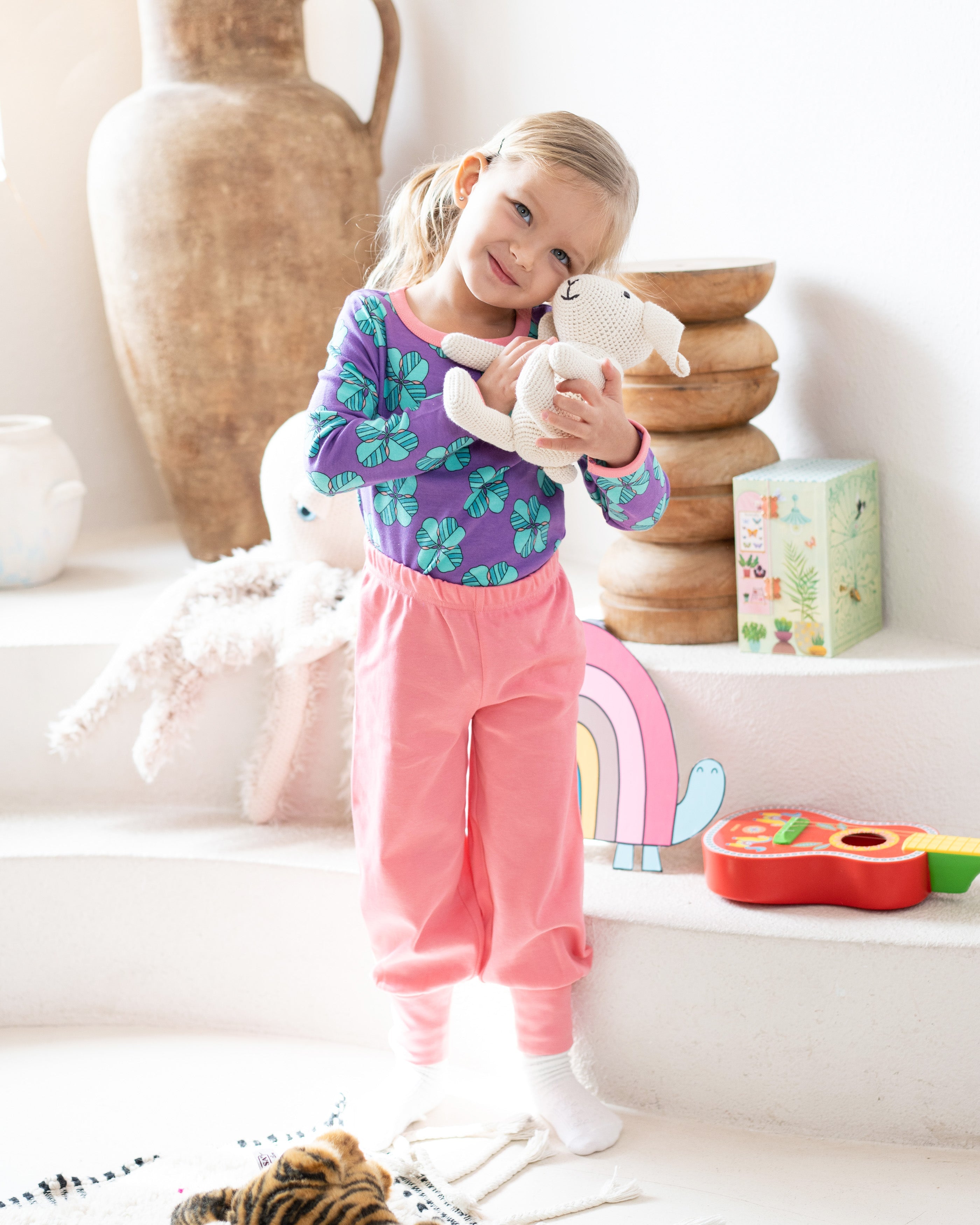organic cotton - Hayden Pants - Pink - Pants - Ameelo - baby kids clothing