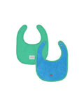 organic cotton - Joey Reversable Bib - Blue & Green - Bib - Ameelo - baby kids clothing