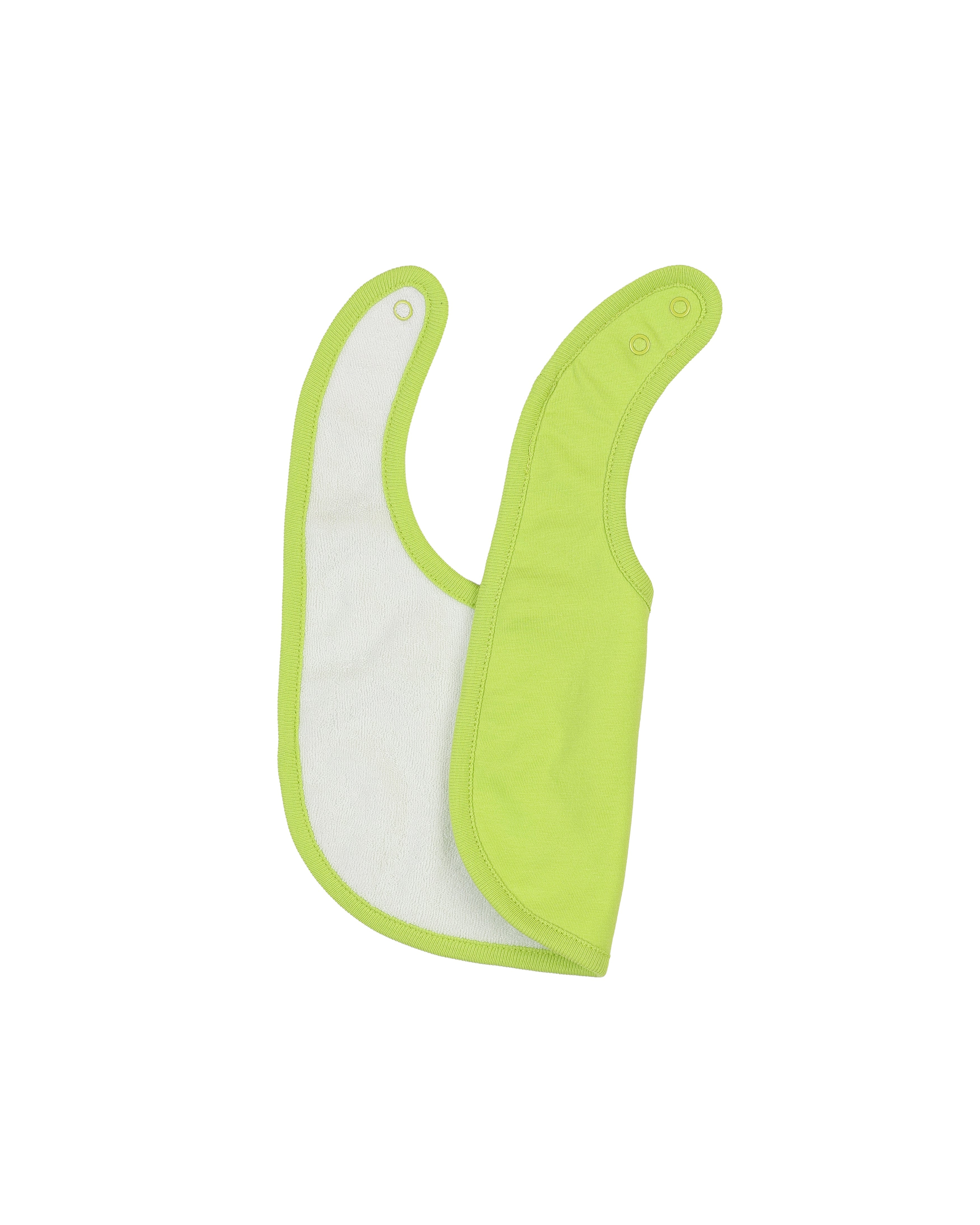 organic cotton - Joey Reversable Bib - Off White & Yellow Green - Bib - Ameelo - baby kids clothing
