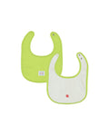 organic cotton - Joey Reversable Bib - Off White & Yellow Green - Bib - Ameelo - baby kids clothing