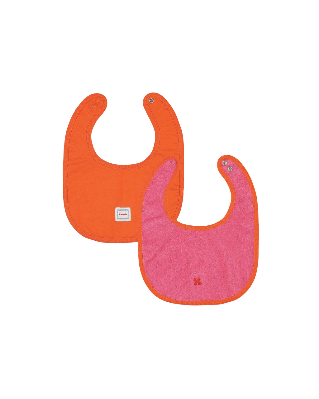 organic cotton - Joey Reversable Bib - Pink & Orange - Bib - Ameelo - baby kids clothing