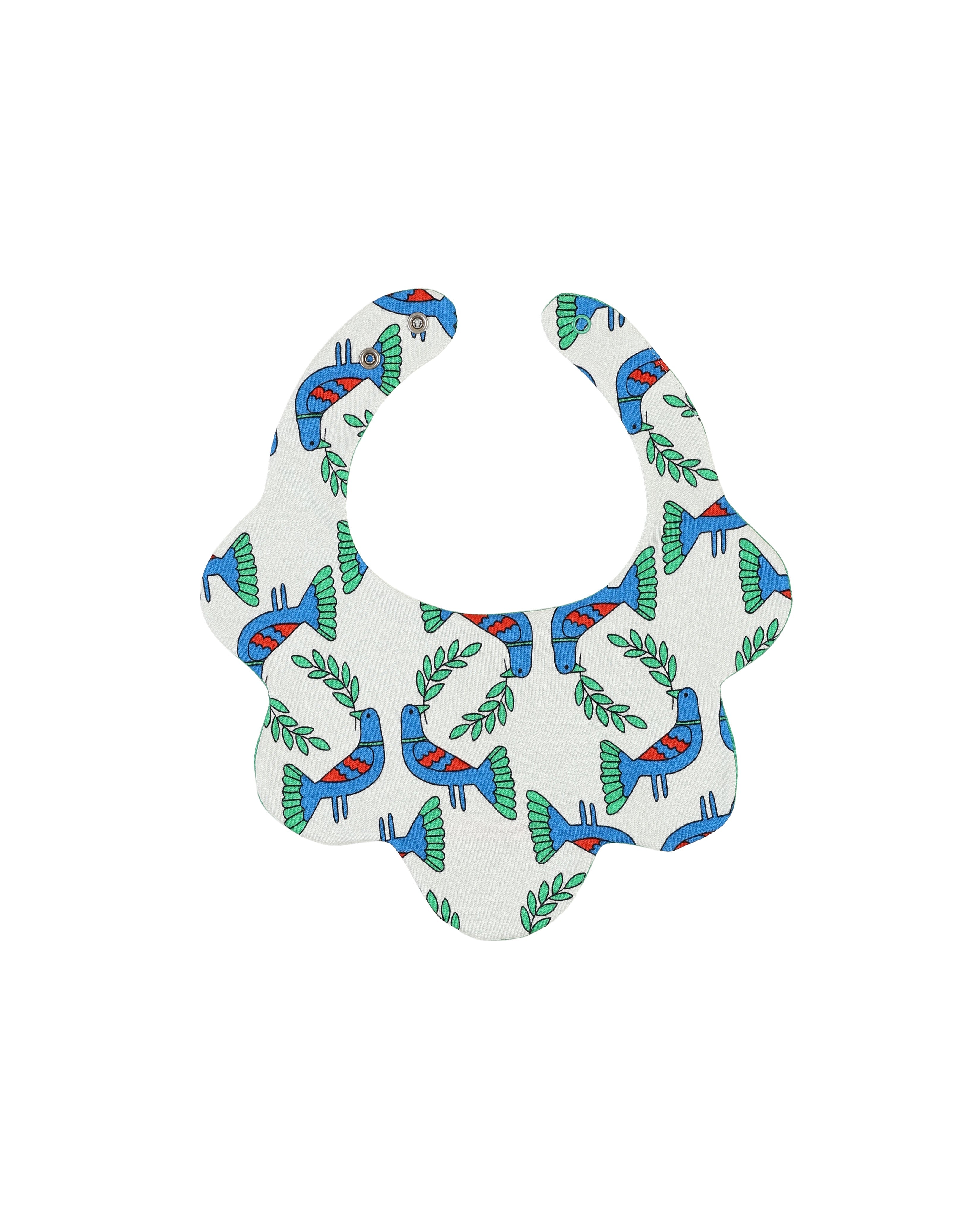 organic cotton - Jules Reversable Bib - Blue Bird & Green - Bib - Ameelo - baby kids clothing