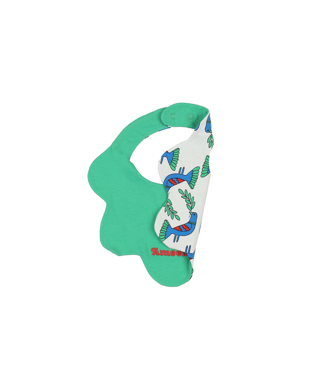 organic cotton - Jules Reversable Bib - Blue Bird & Green - Bib - Ameelo - baby kids clothing