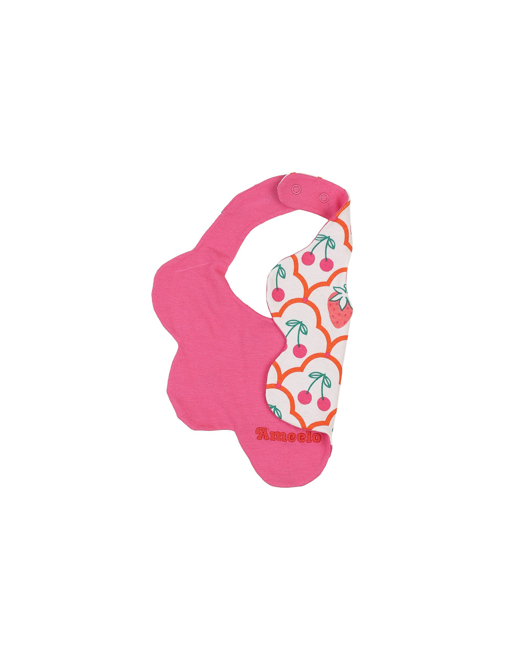 organic cotton - Jules Reversable Bib - Cherry Berry & Pink - Bib - Ameelo - baby kids clothing