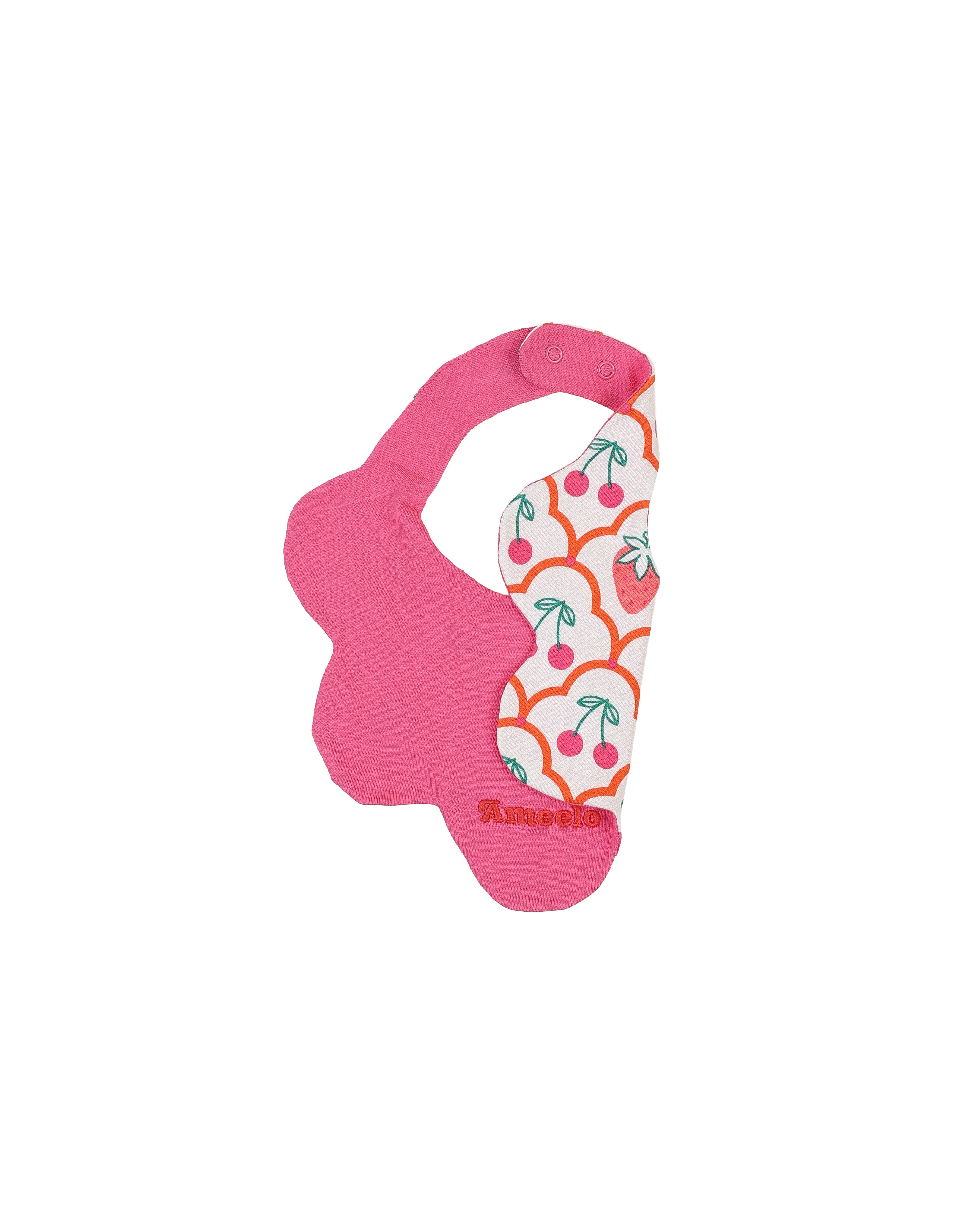 organic cotton - Jules Reversable Bib - Cherry Berry & Pink - Bib - Ameelo - baby kids clothing